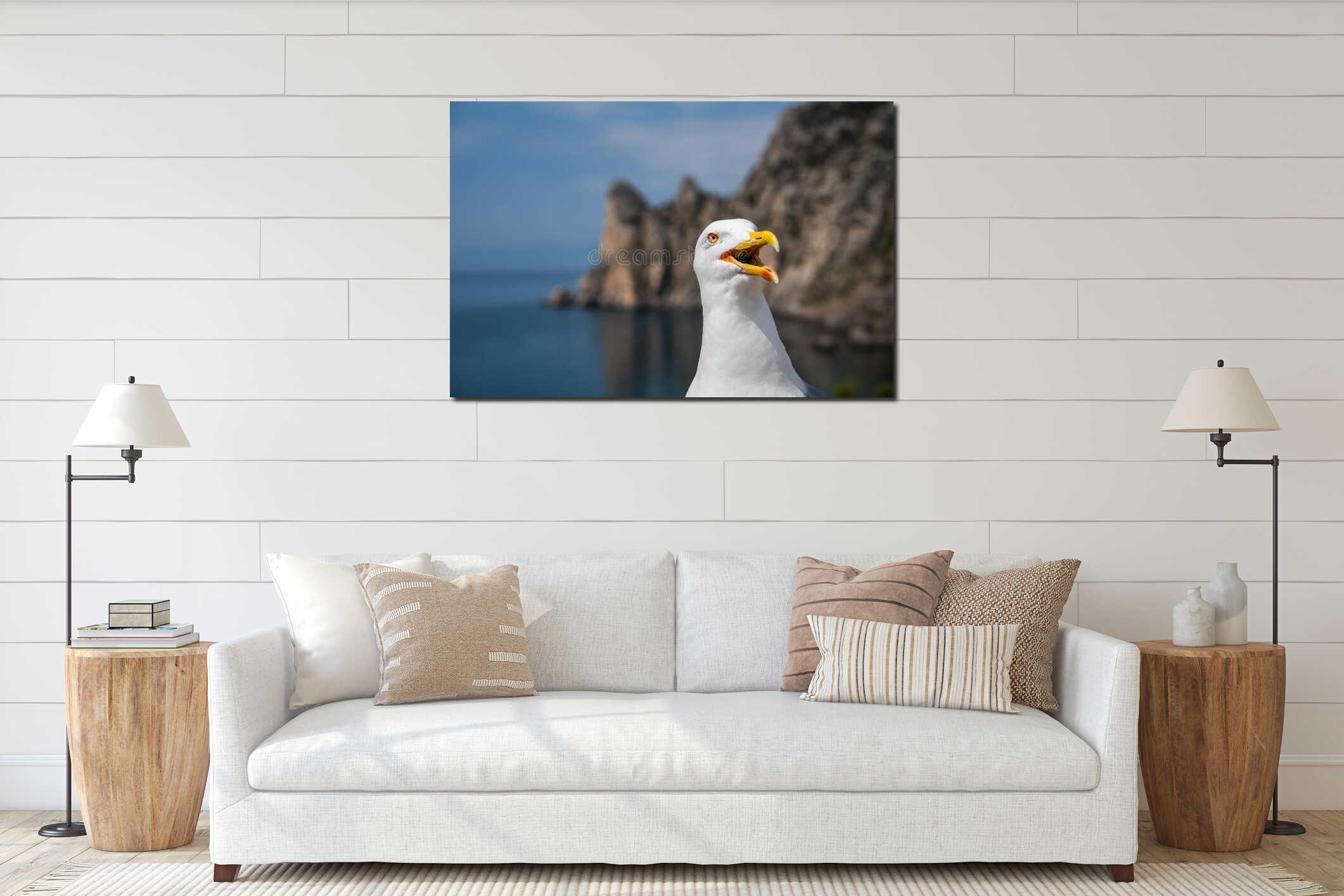 Canvas hanging interior mockup