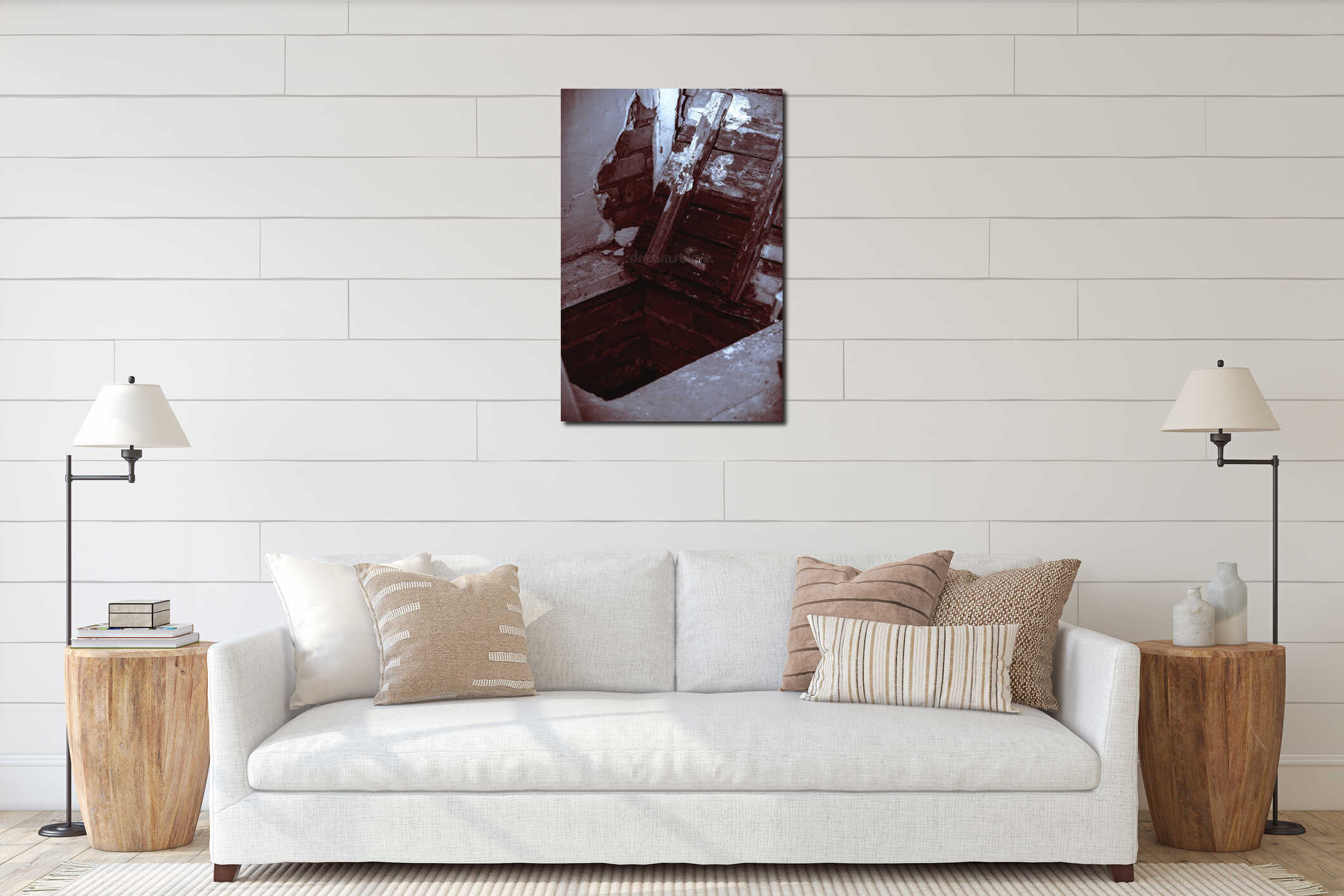 Canvas hanging interior mockup