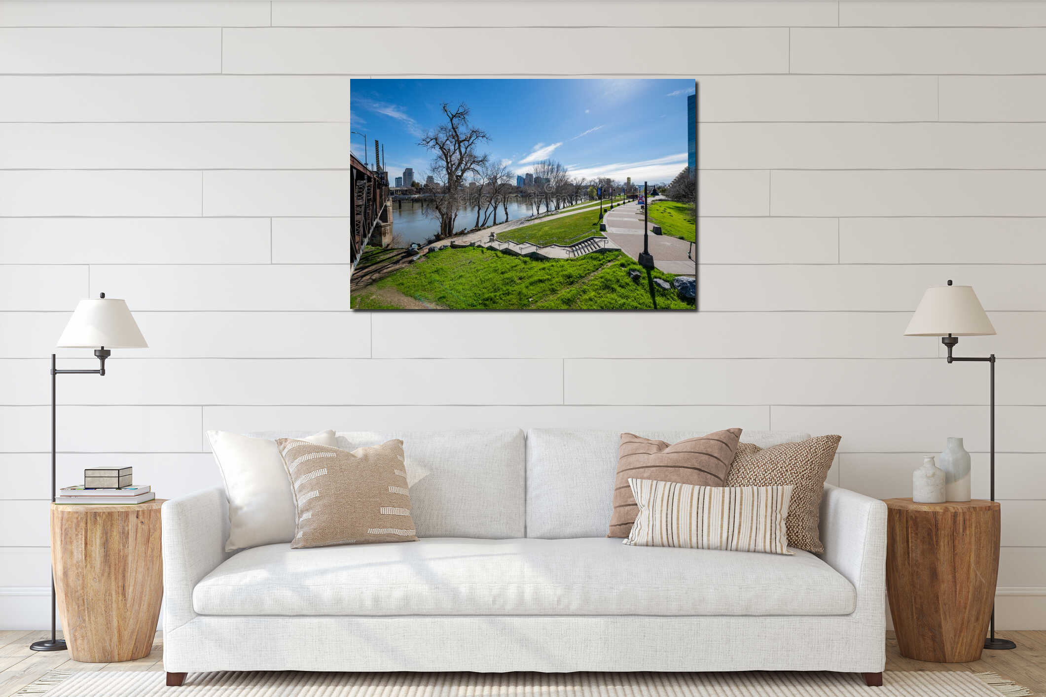 Canvas hanging interior mockup