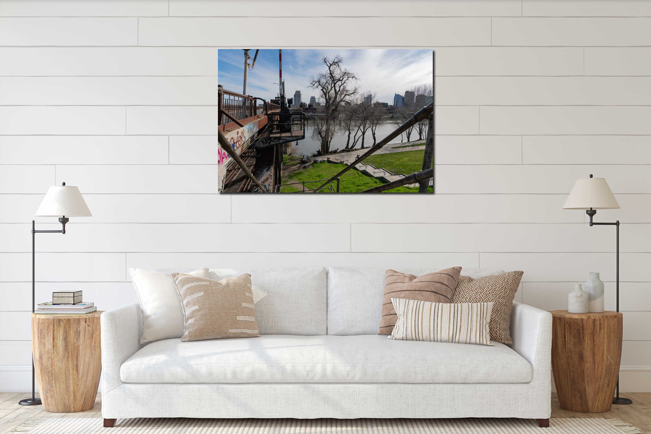 Canvas hanging interior mockup