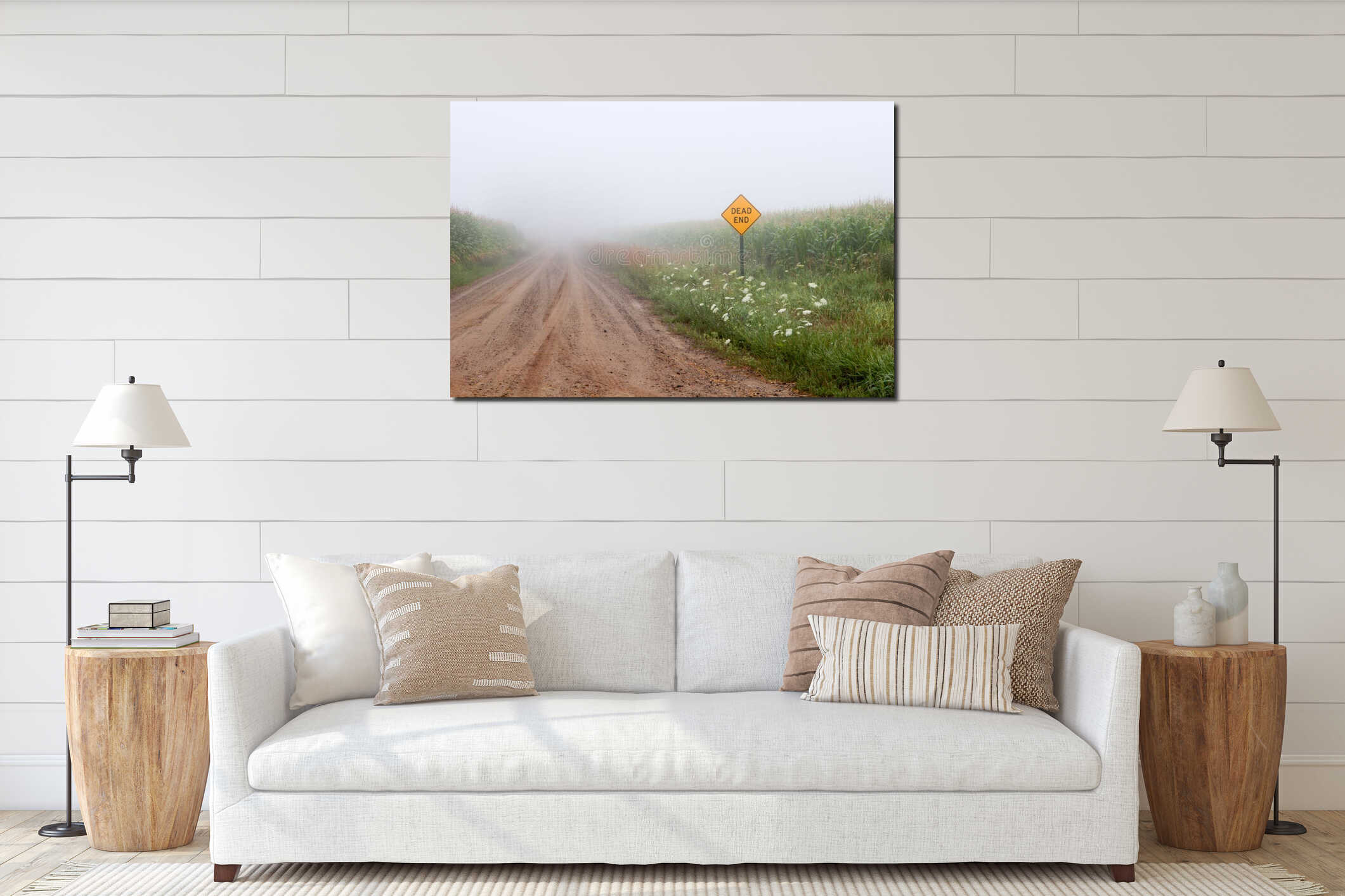 Canvas hanging interior mockup