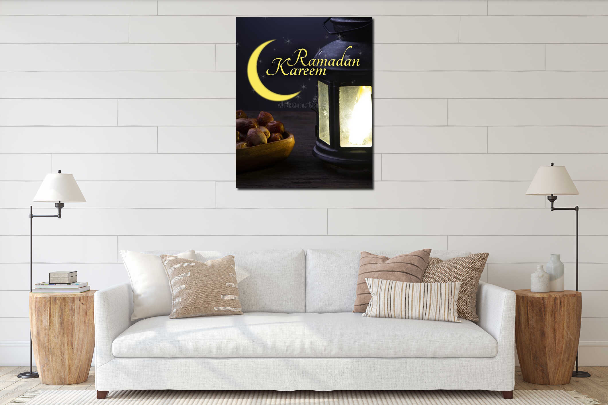 Canvas hanging interior mockup