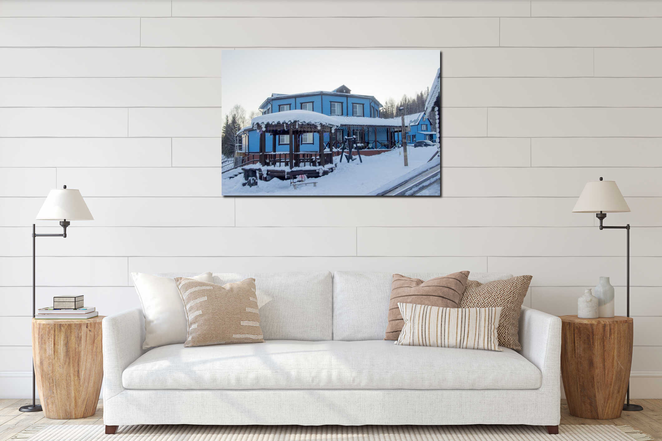 Canvas hanging interior mockup