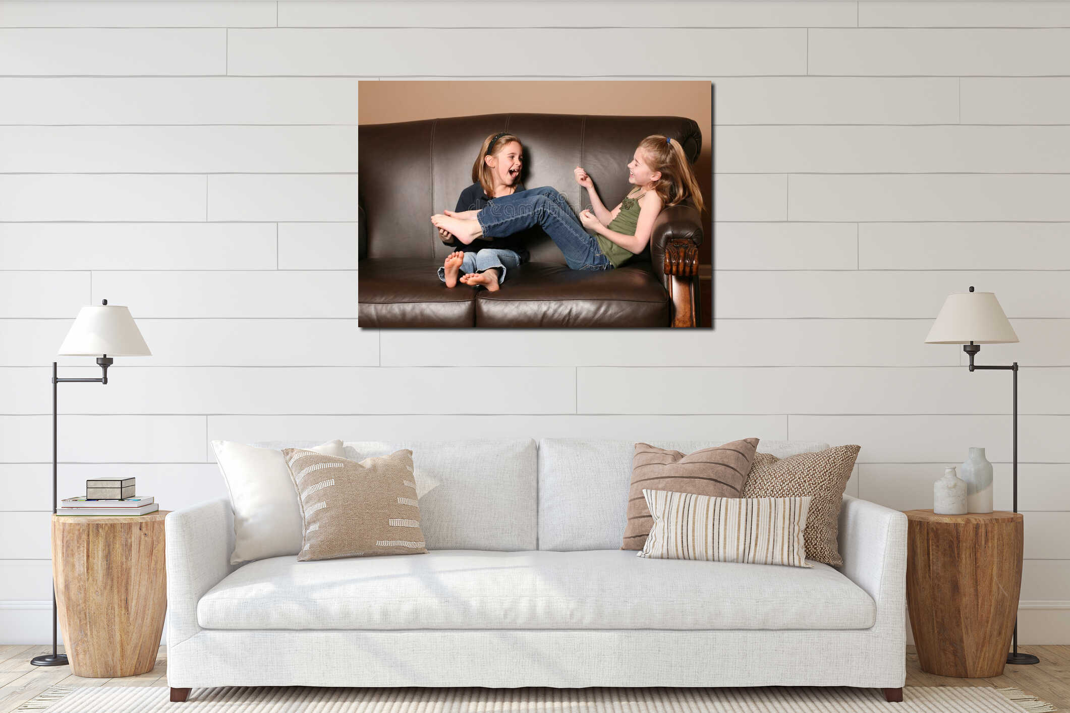Canvas hanging interior mockup