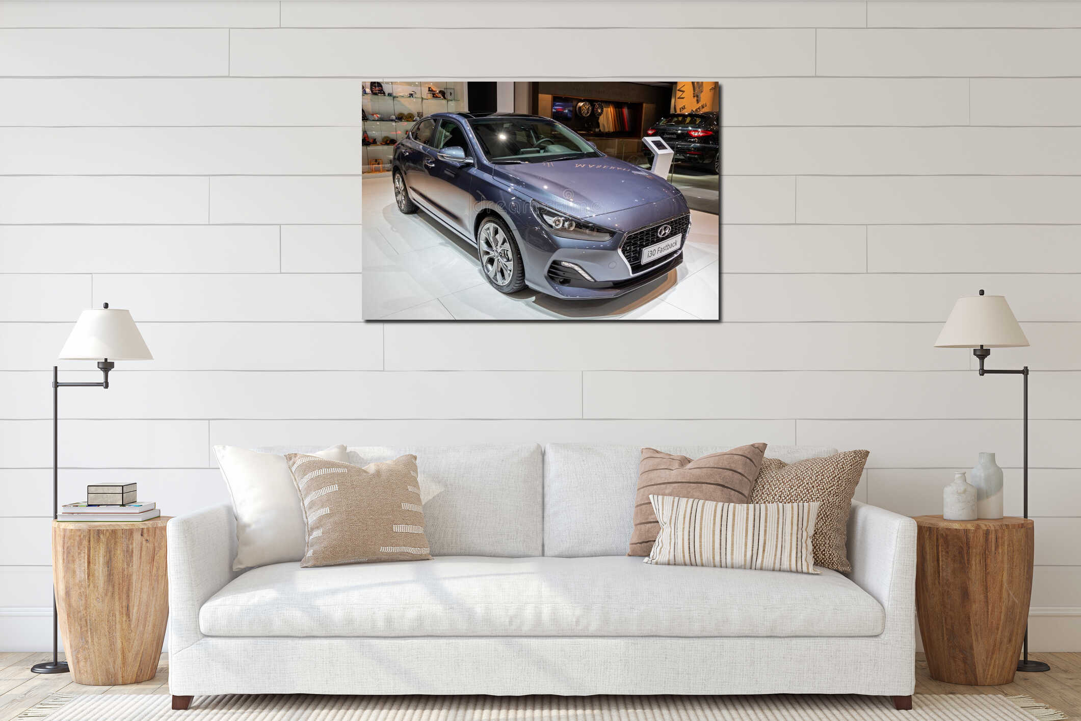 Canvas hanging interior mockup