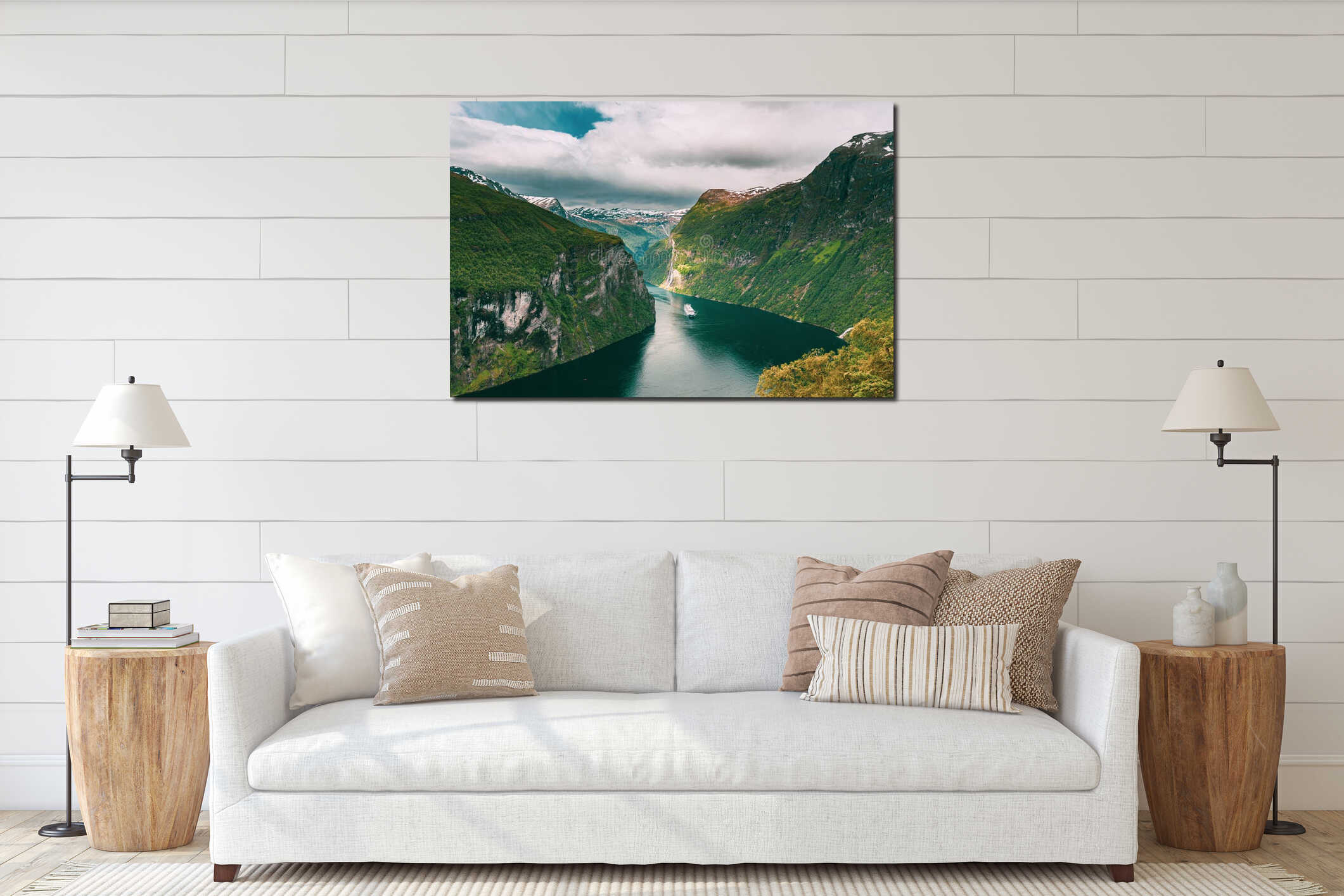 Canvas hanging interior mockup