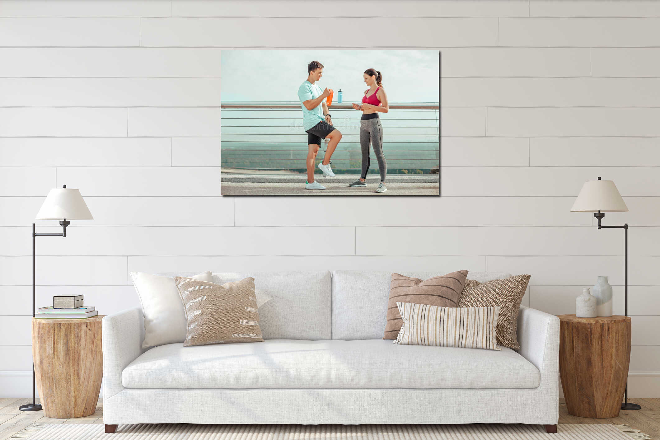 Canvas hanging interior mockup