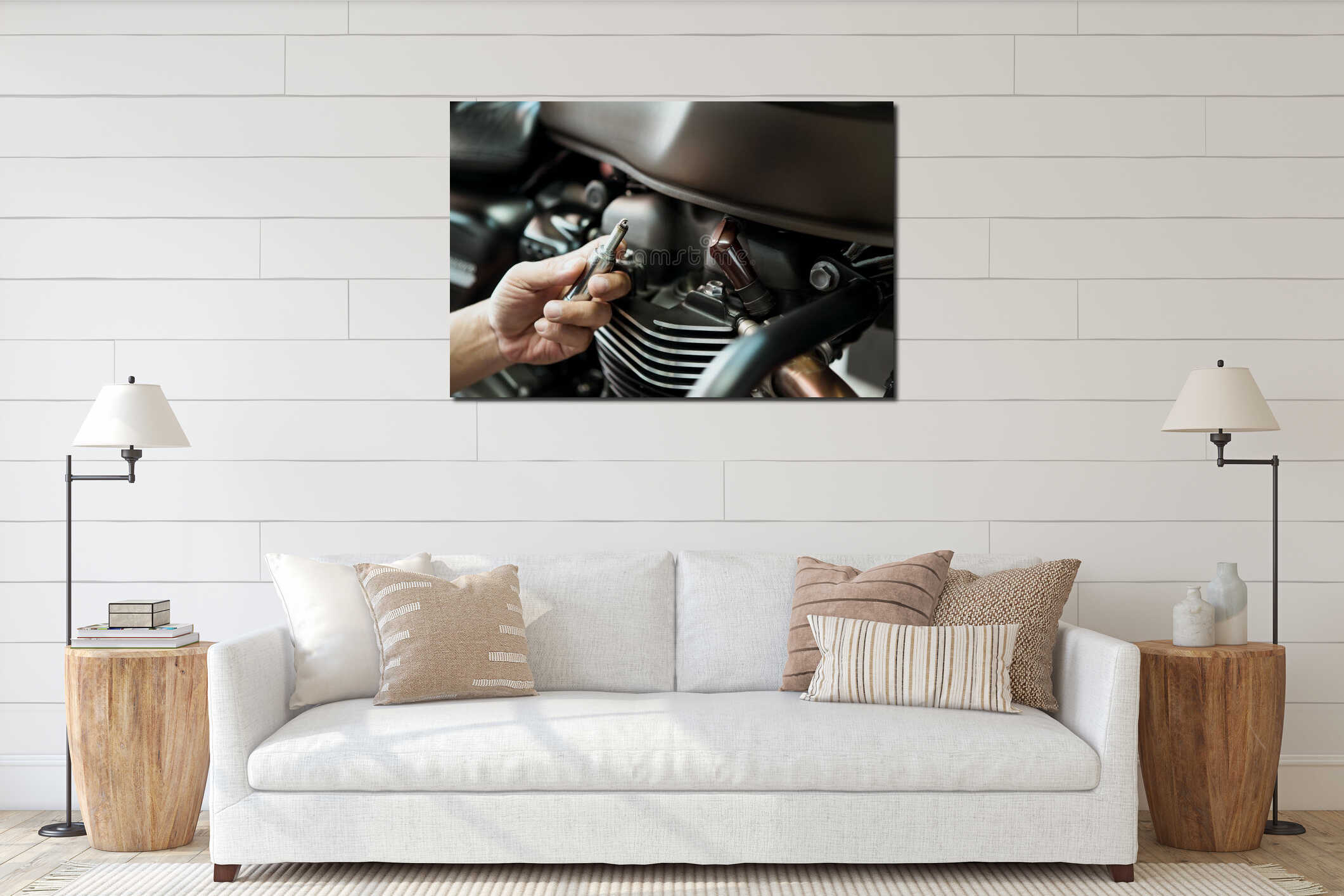Canvas hanging interior mockup