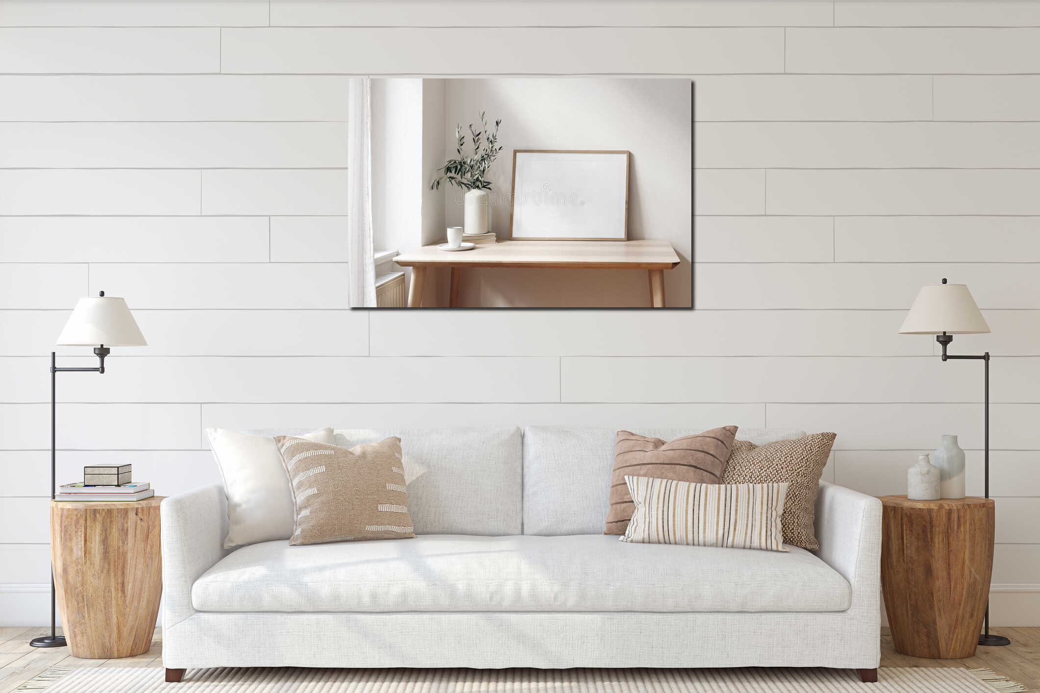 Canvas hanging interior mockup