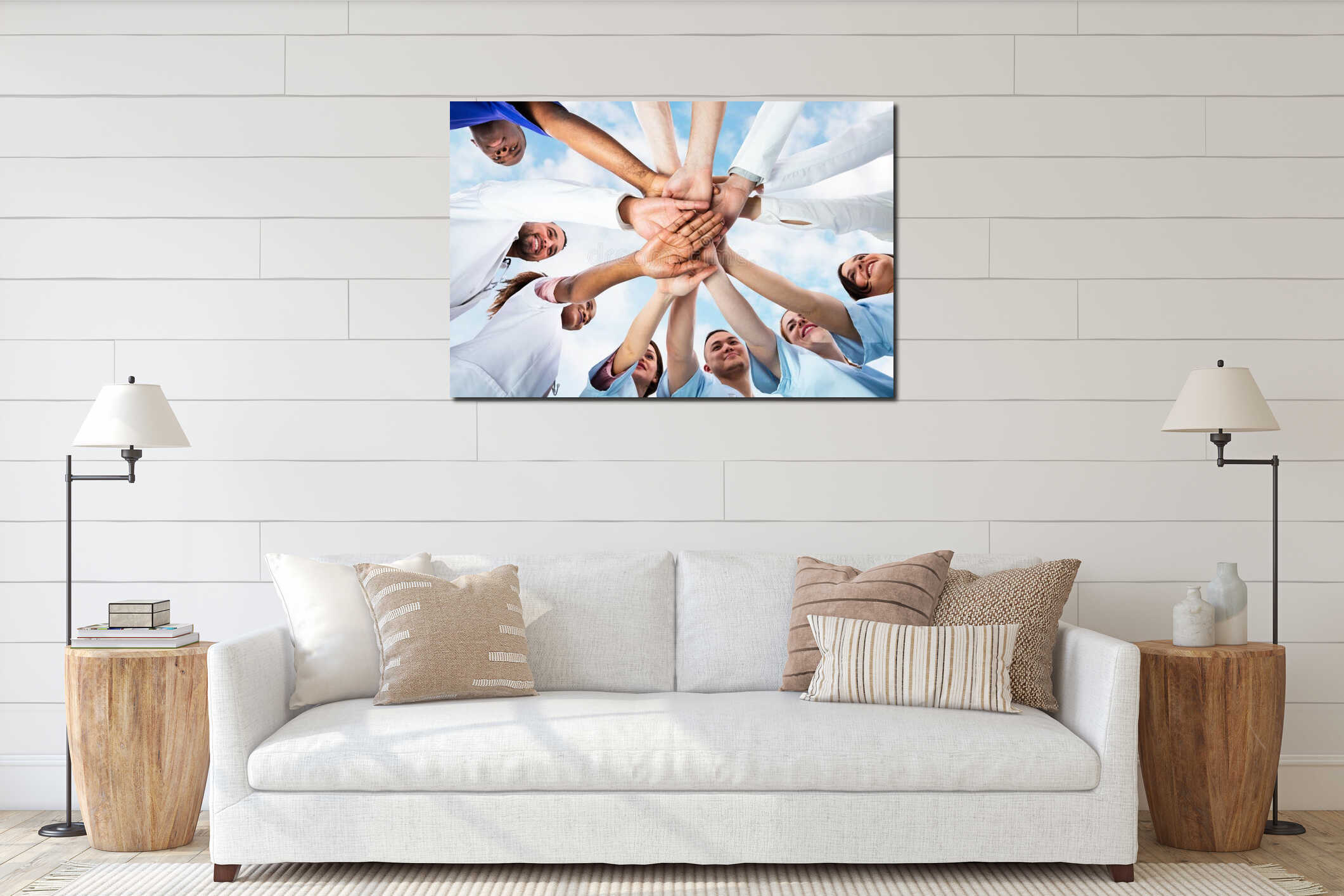 Canvas hanging interior mockup