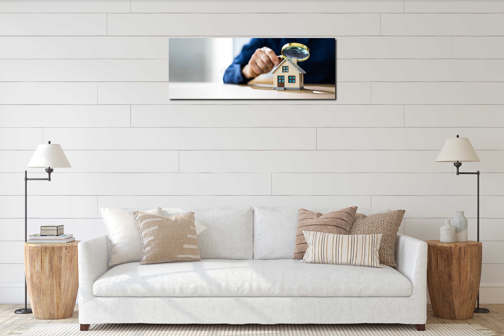 Canvas hanging interior mockup