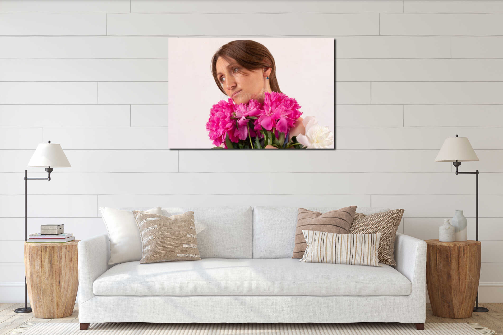 Canvas hanging interior mockup