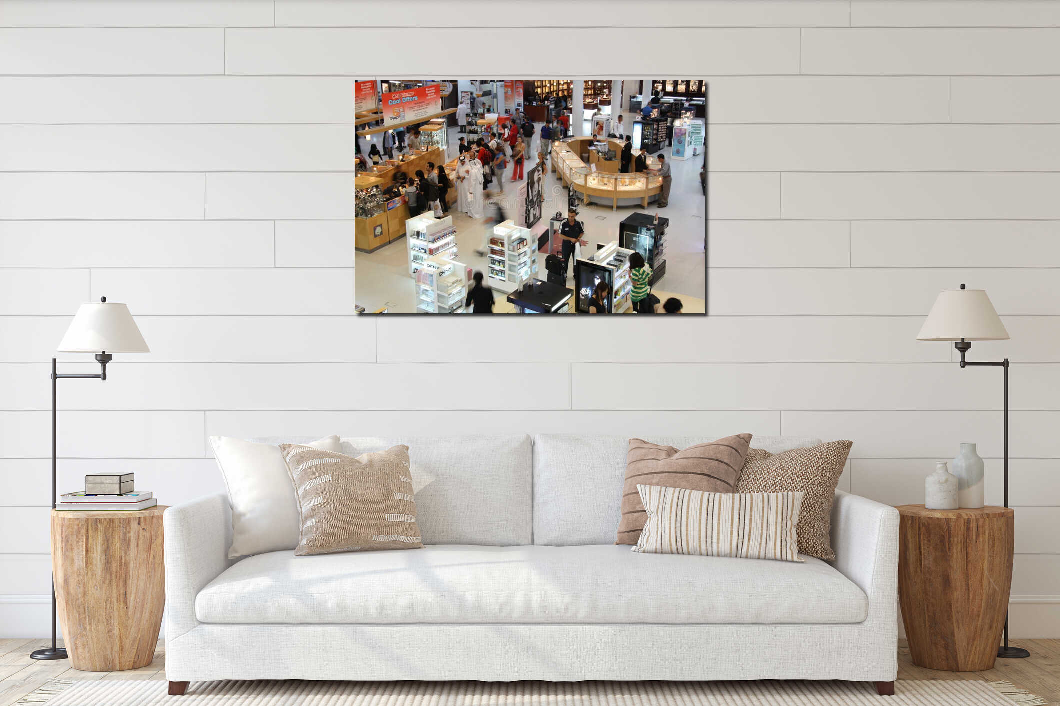 Canvas hanging interior mockup