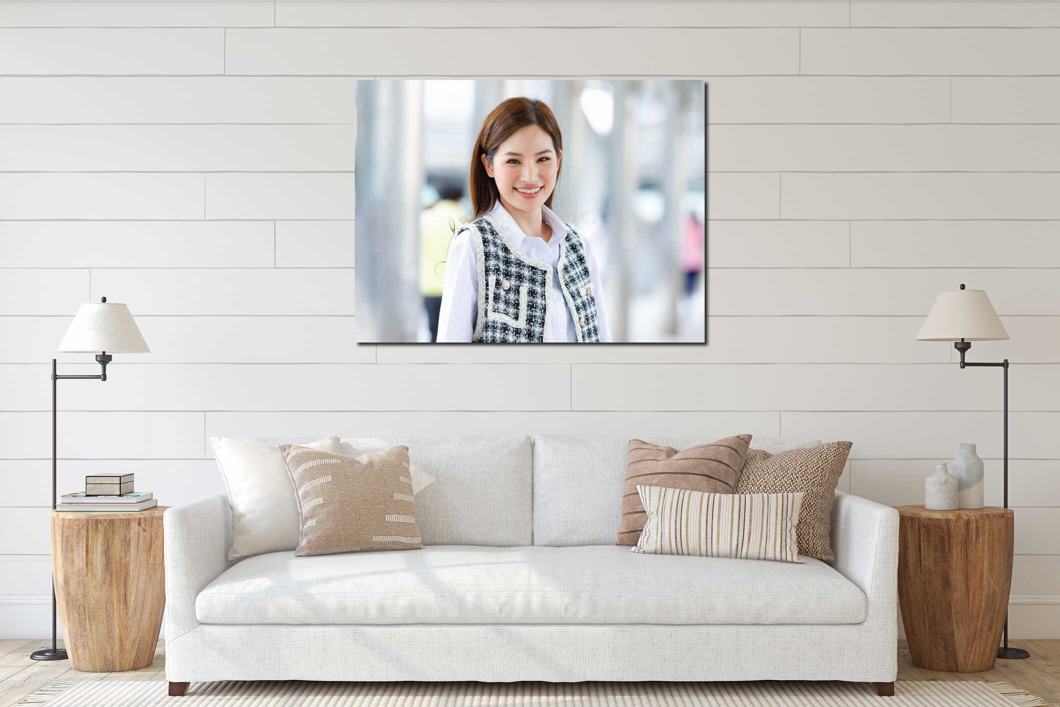 Canvas hanging interior mockup