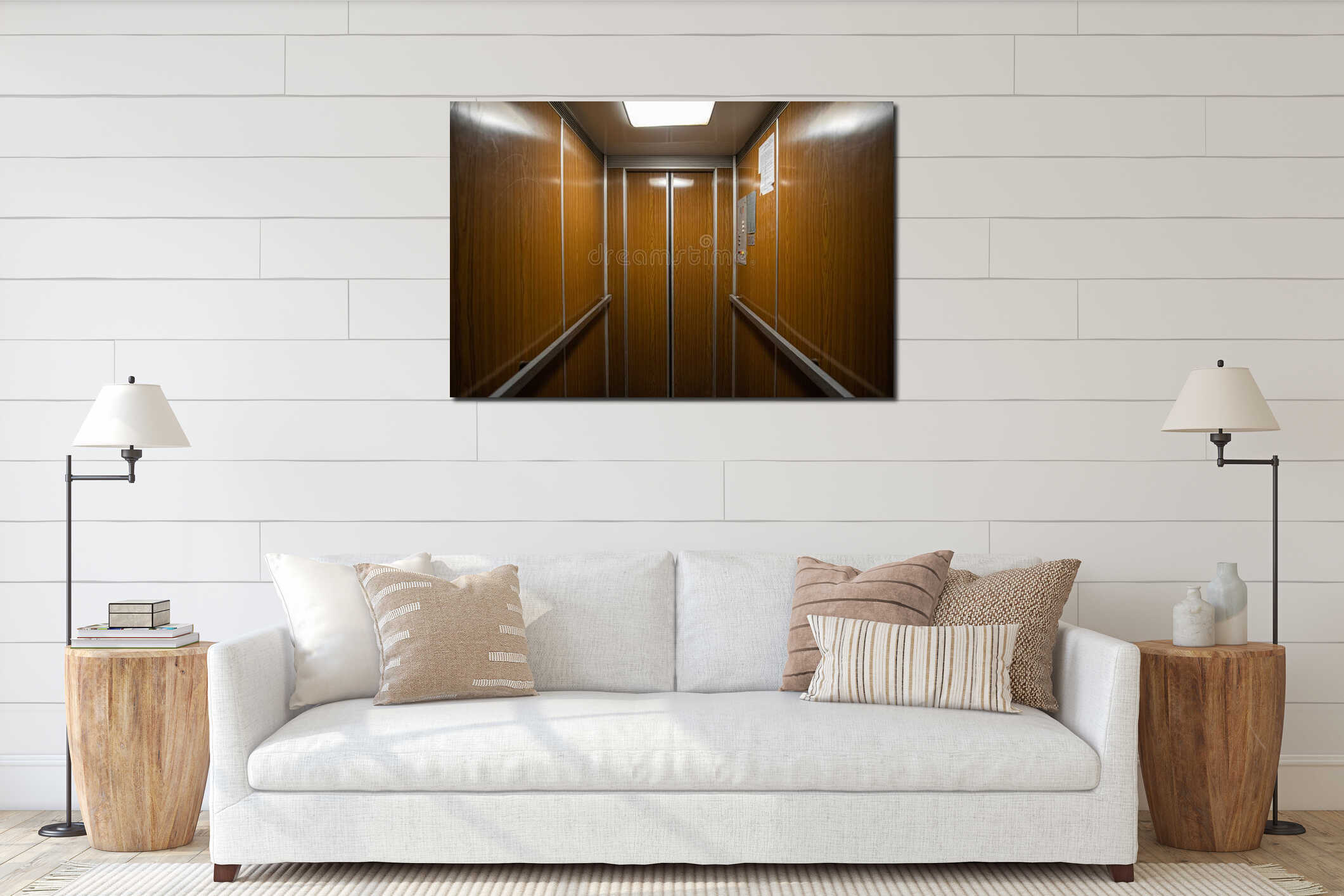 Canvas hanging interior mockup