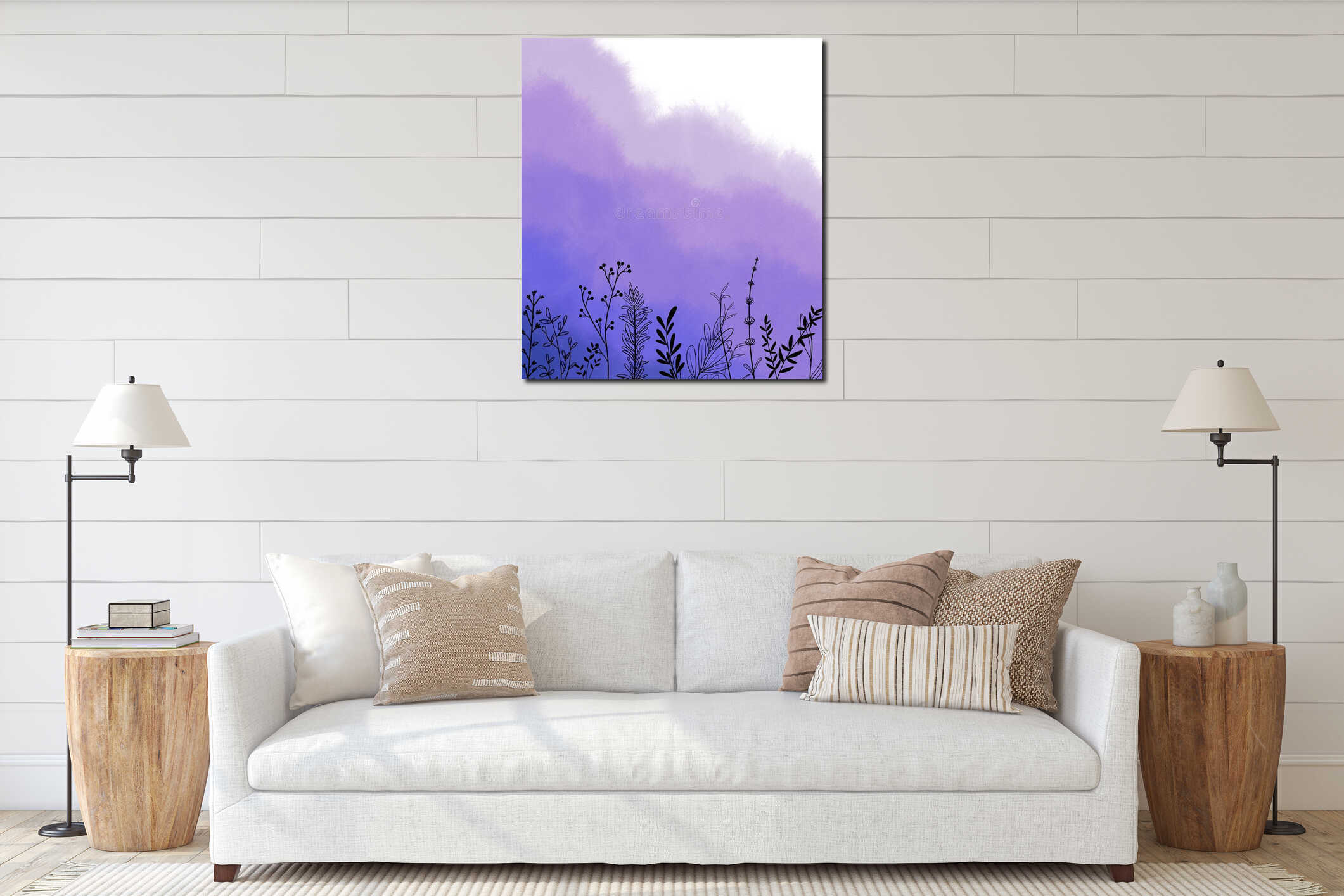 Canvas hanging interior mockup