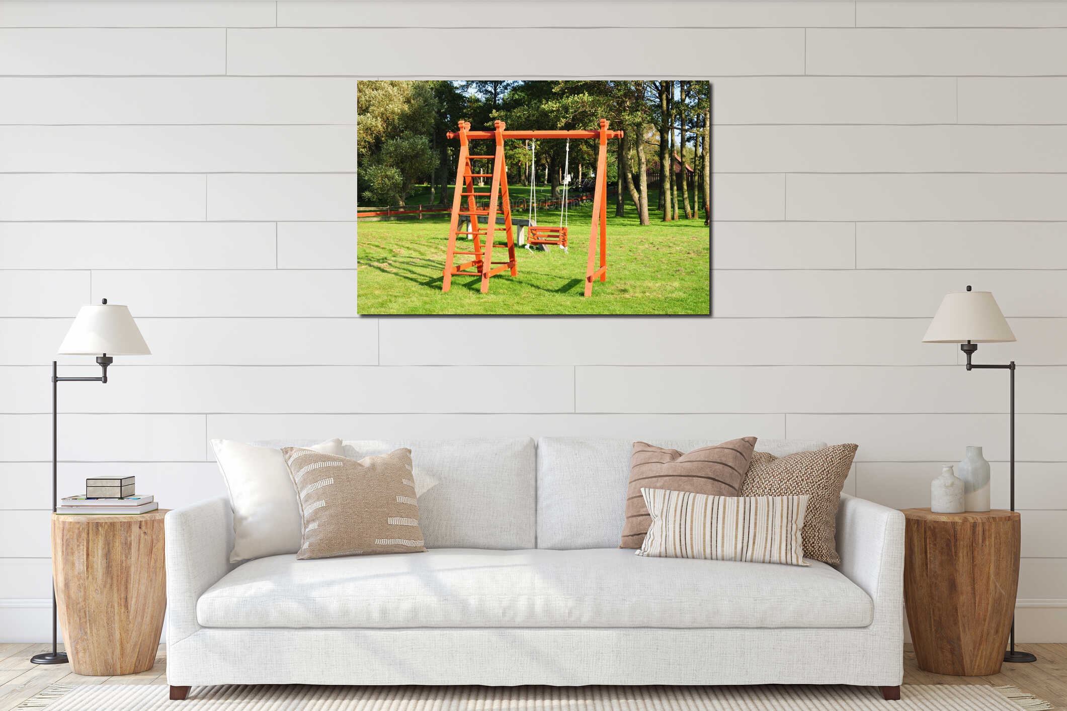 Canvas hanging interior mockup