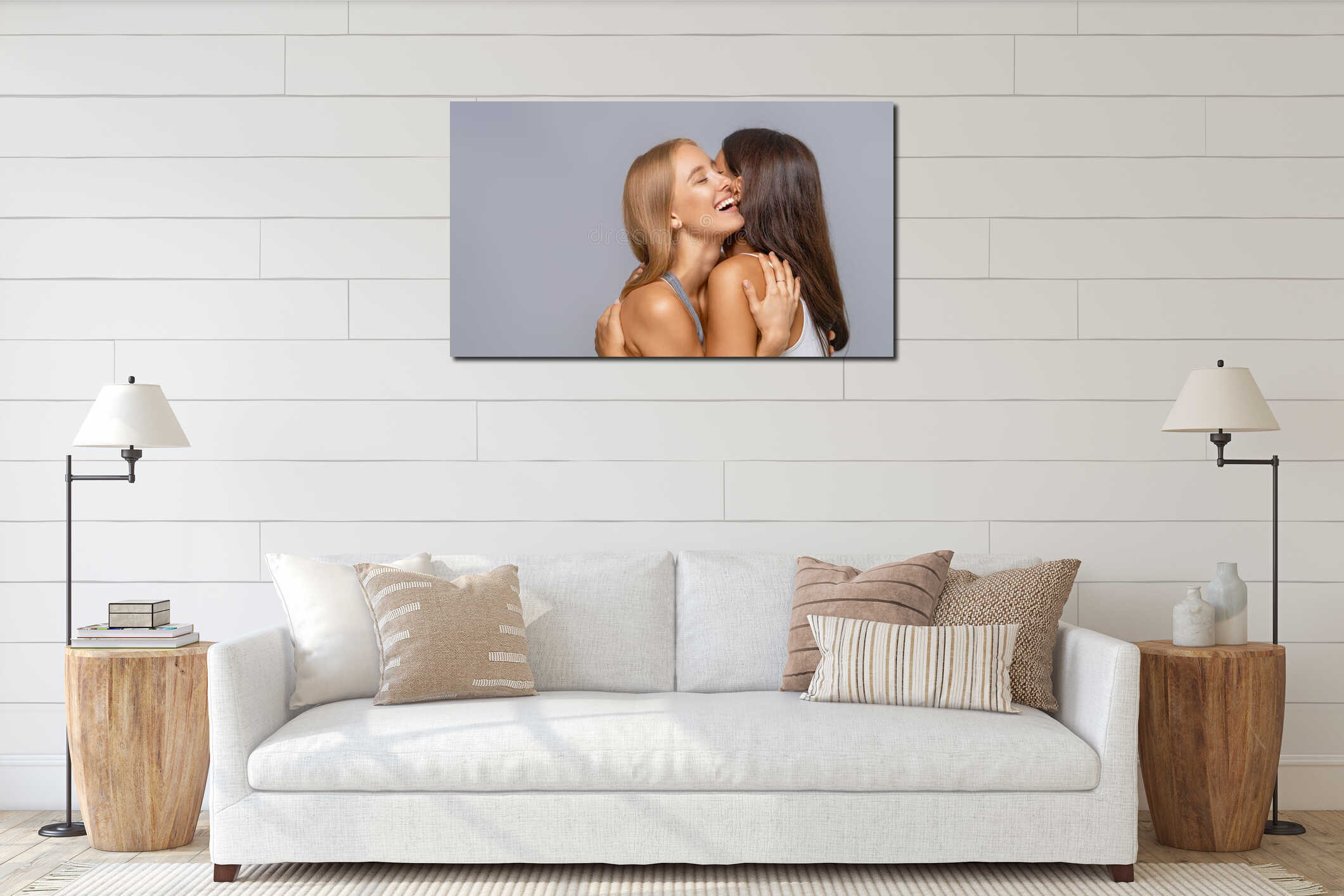 Canvas hanging interior mockup