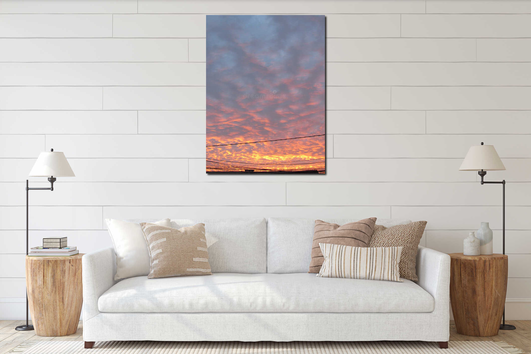 Canvas hanging interior mockup