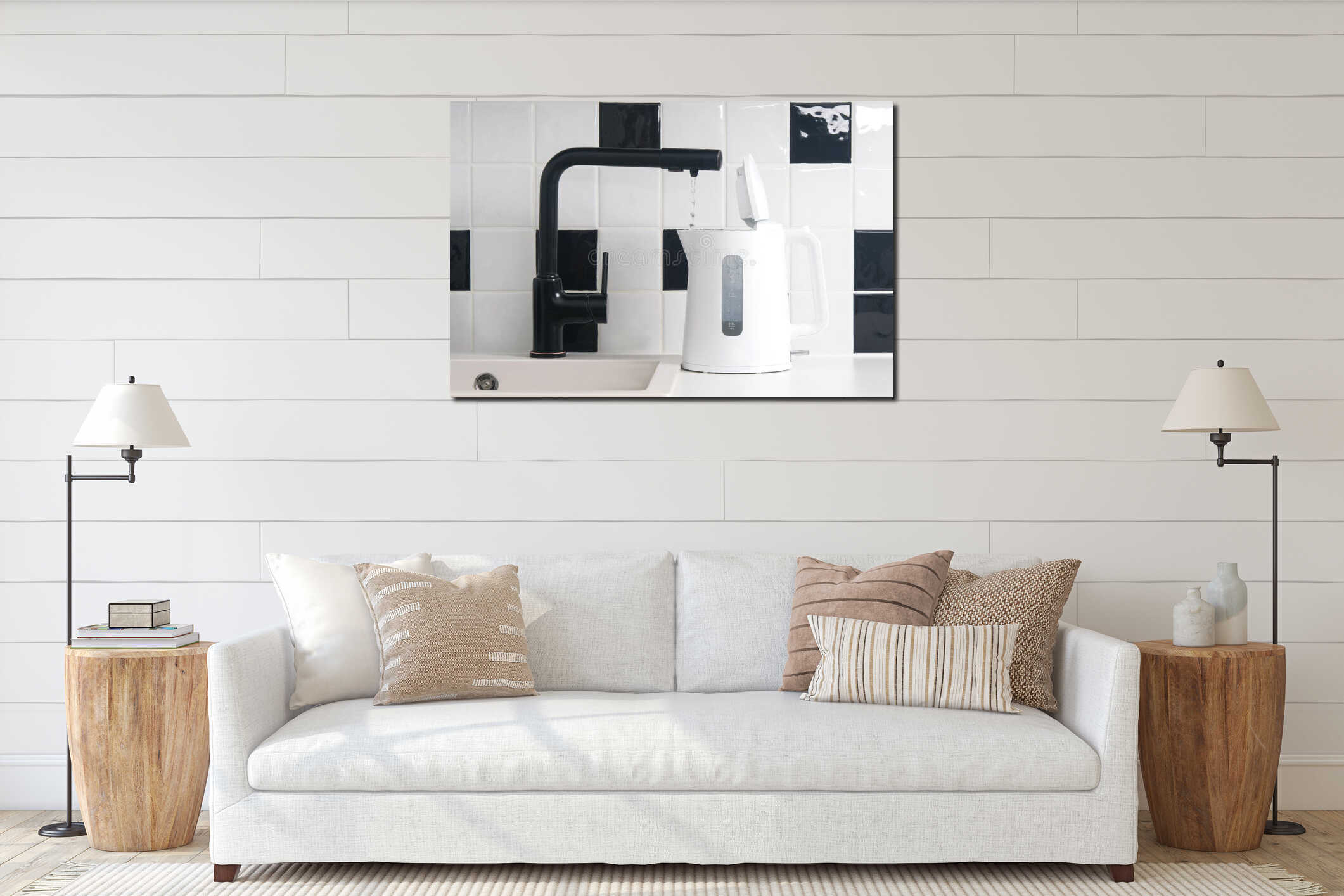 Canvas hanging interior mockup