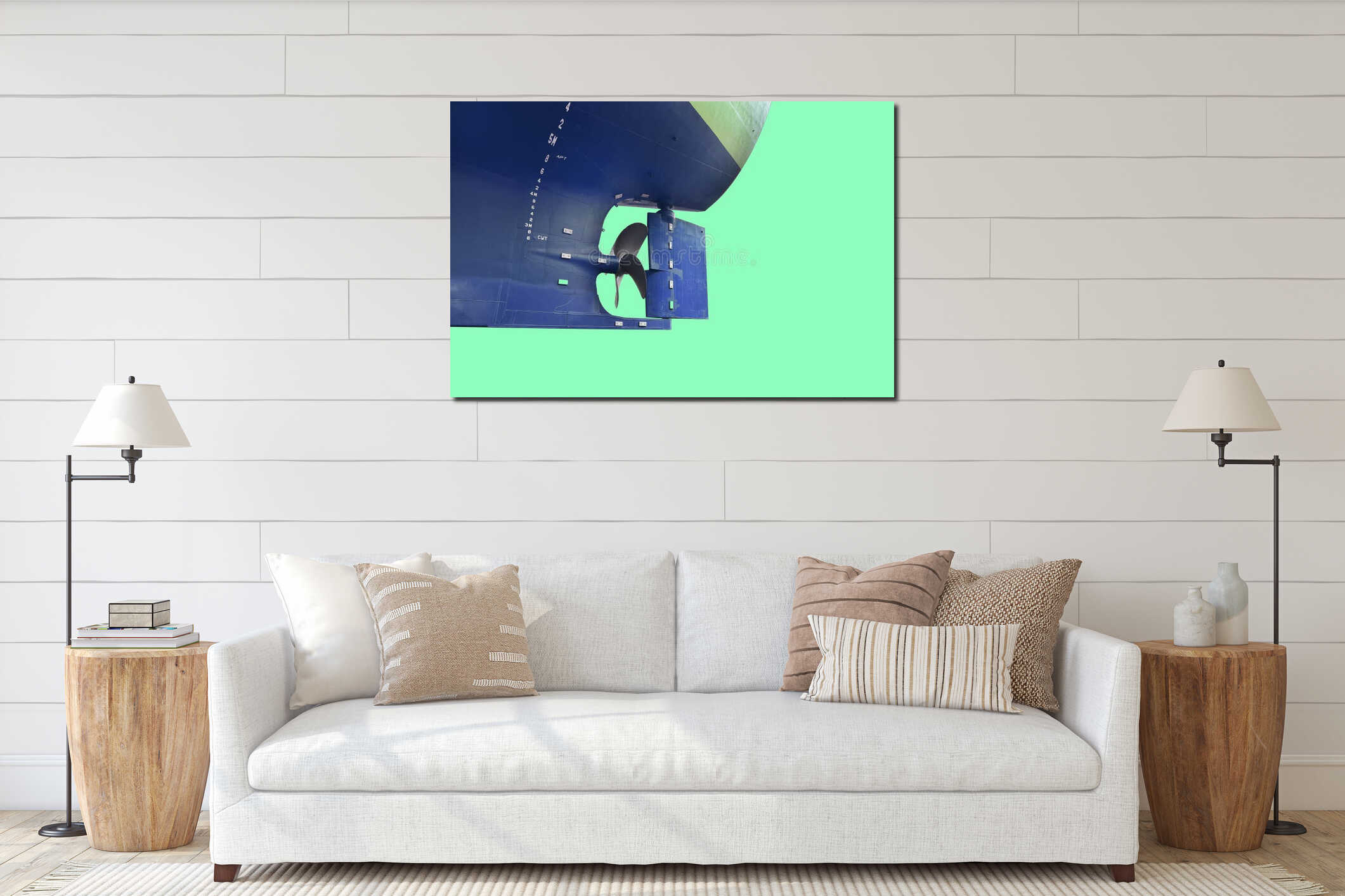 Canvas hanging interior mockup
