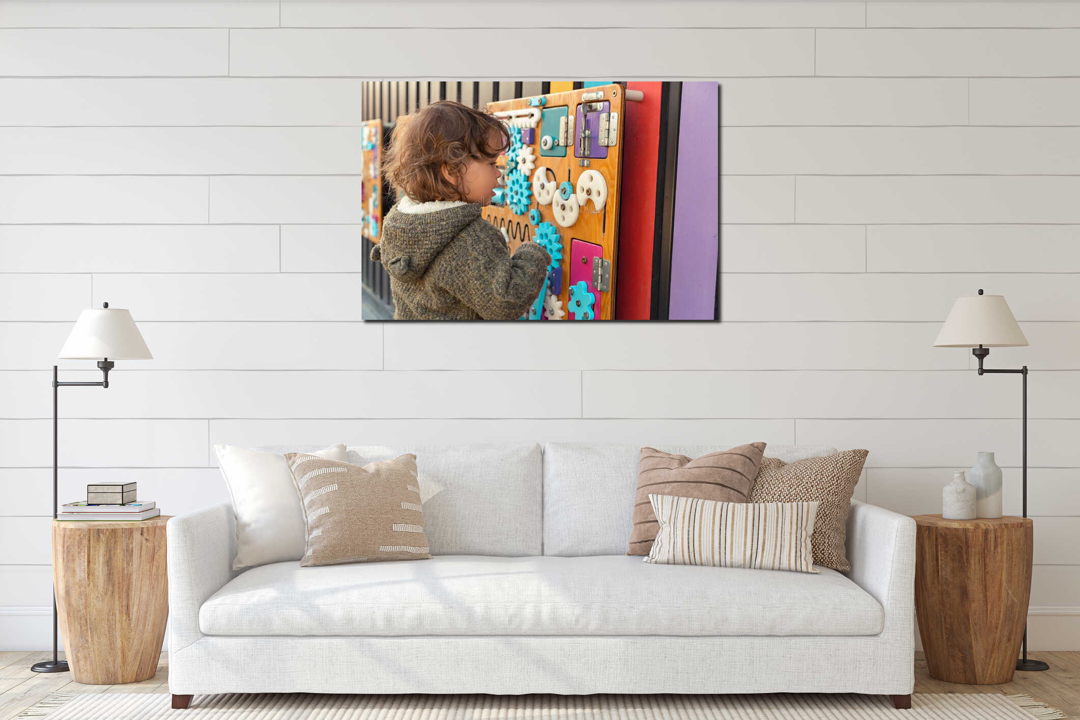 Canvas hanging interior mockup