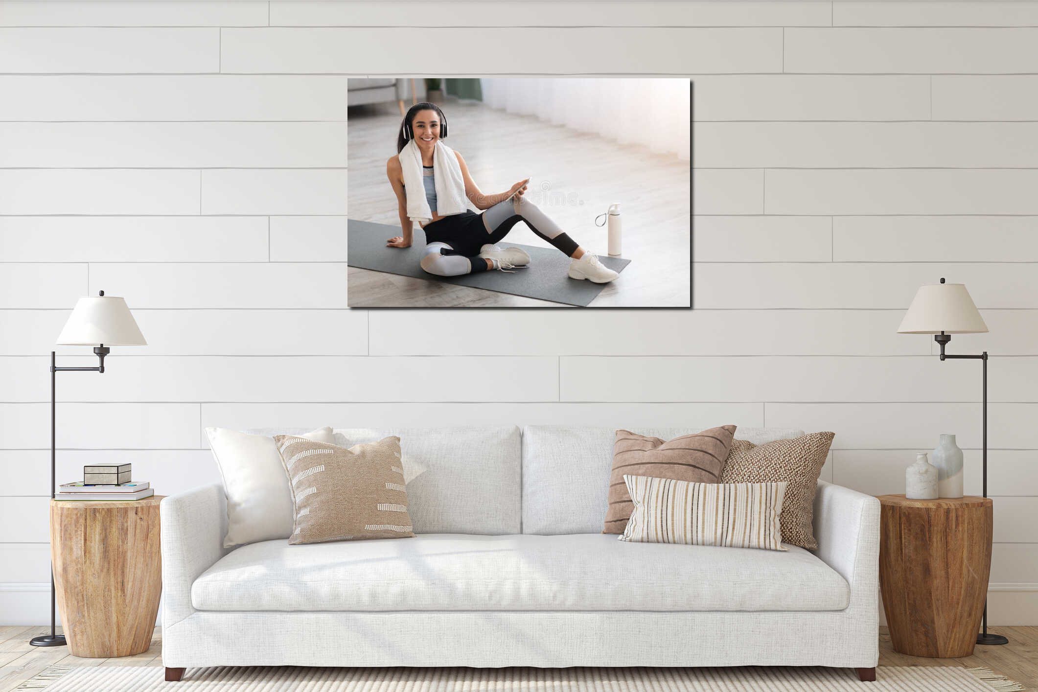 Canvas hanging interior mockup