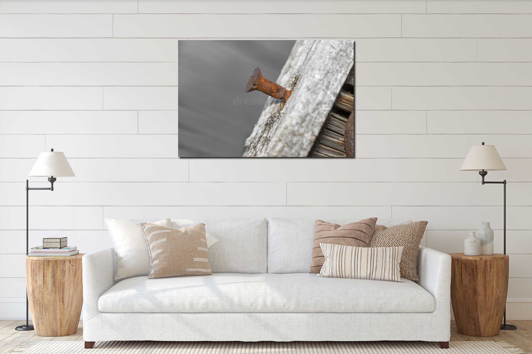 Canvas hanging interior mockup