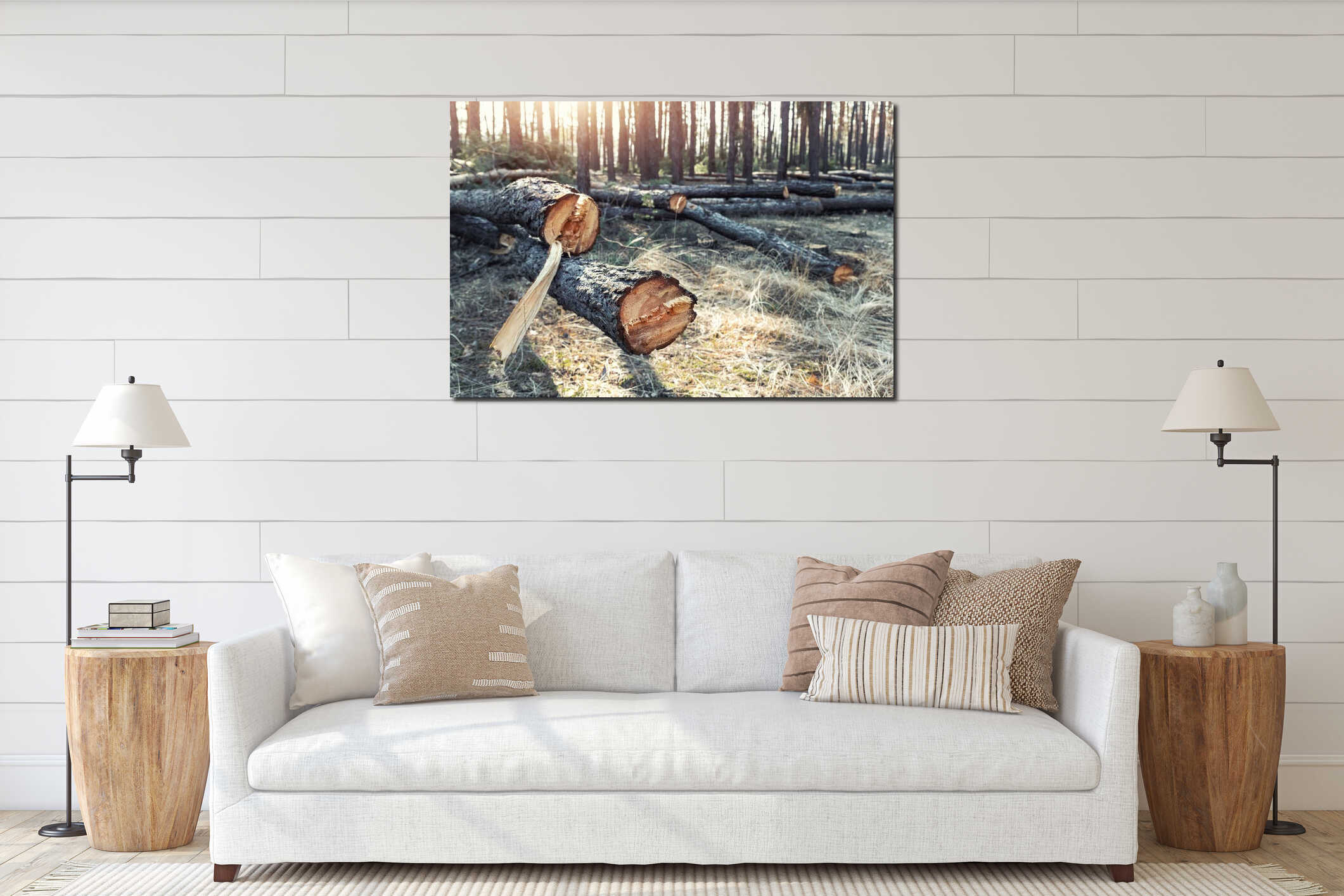 Canvas hanging interior mockup