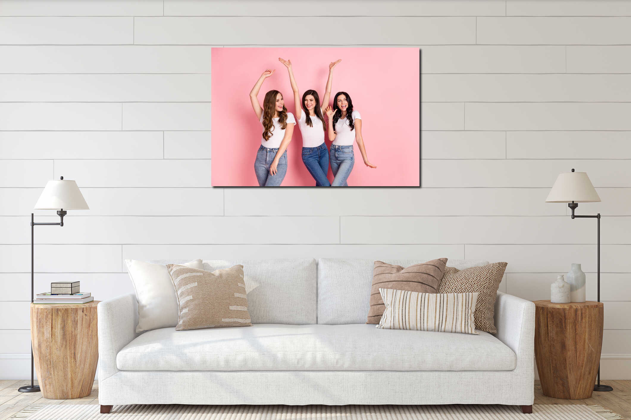 Canvas hanging interior mockup