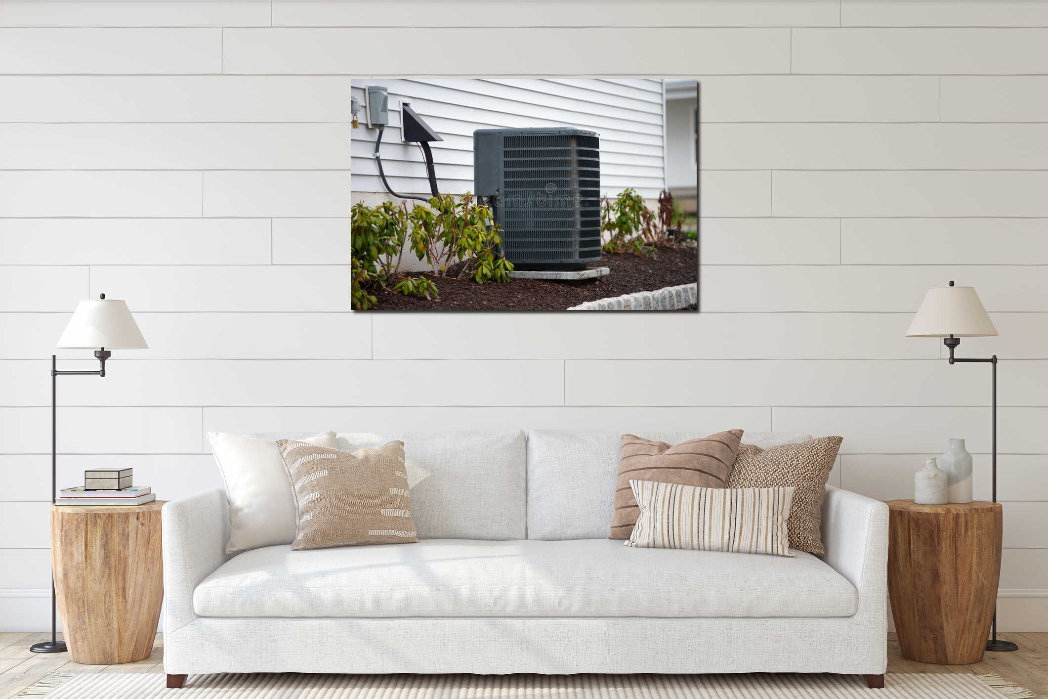 Canvas hanging interior mockup