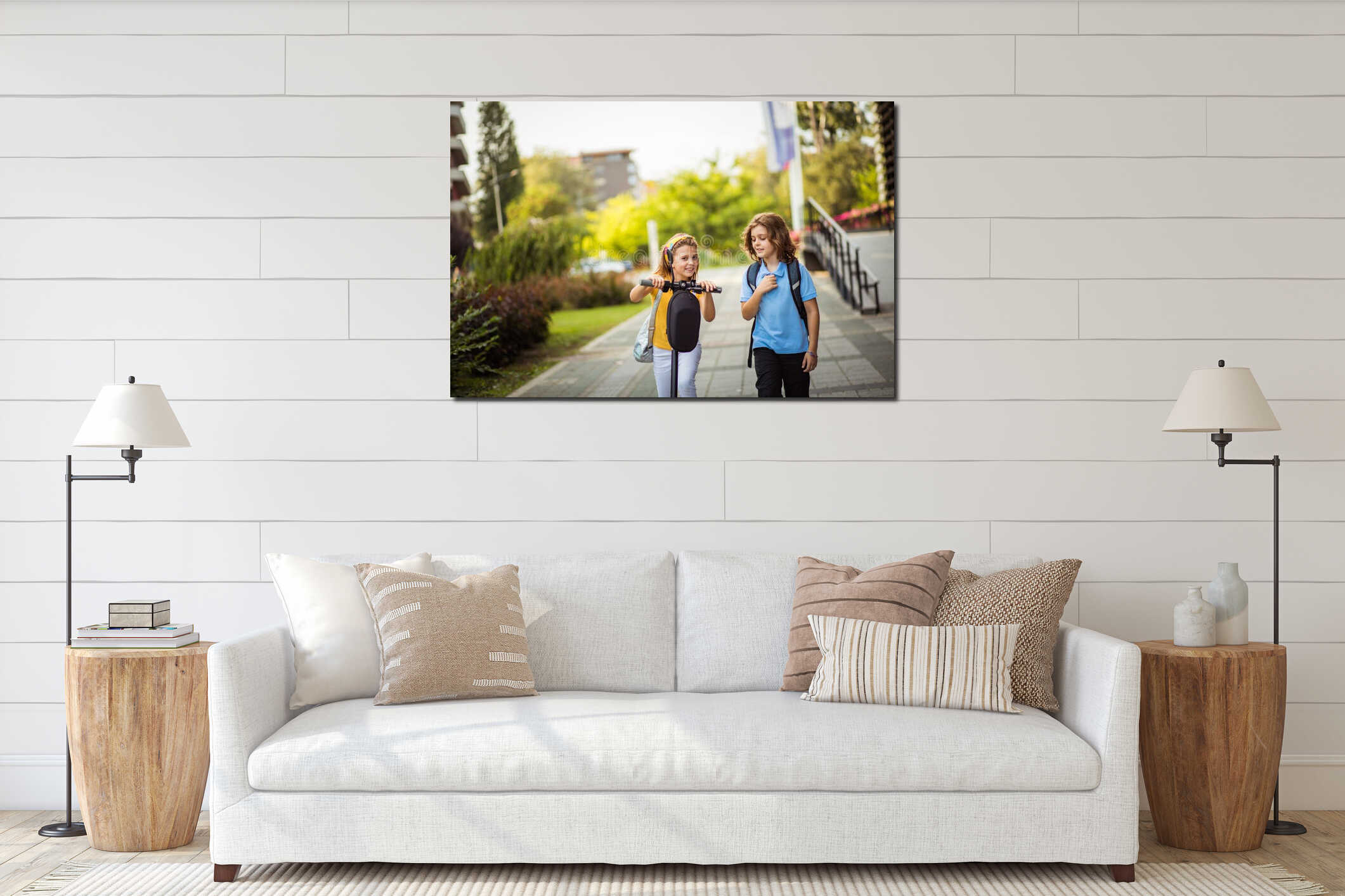 Canvas hanging interior mockup