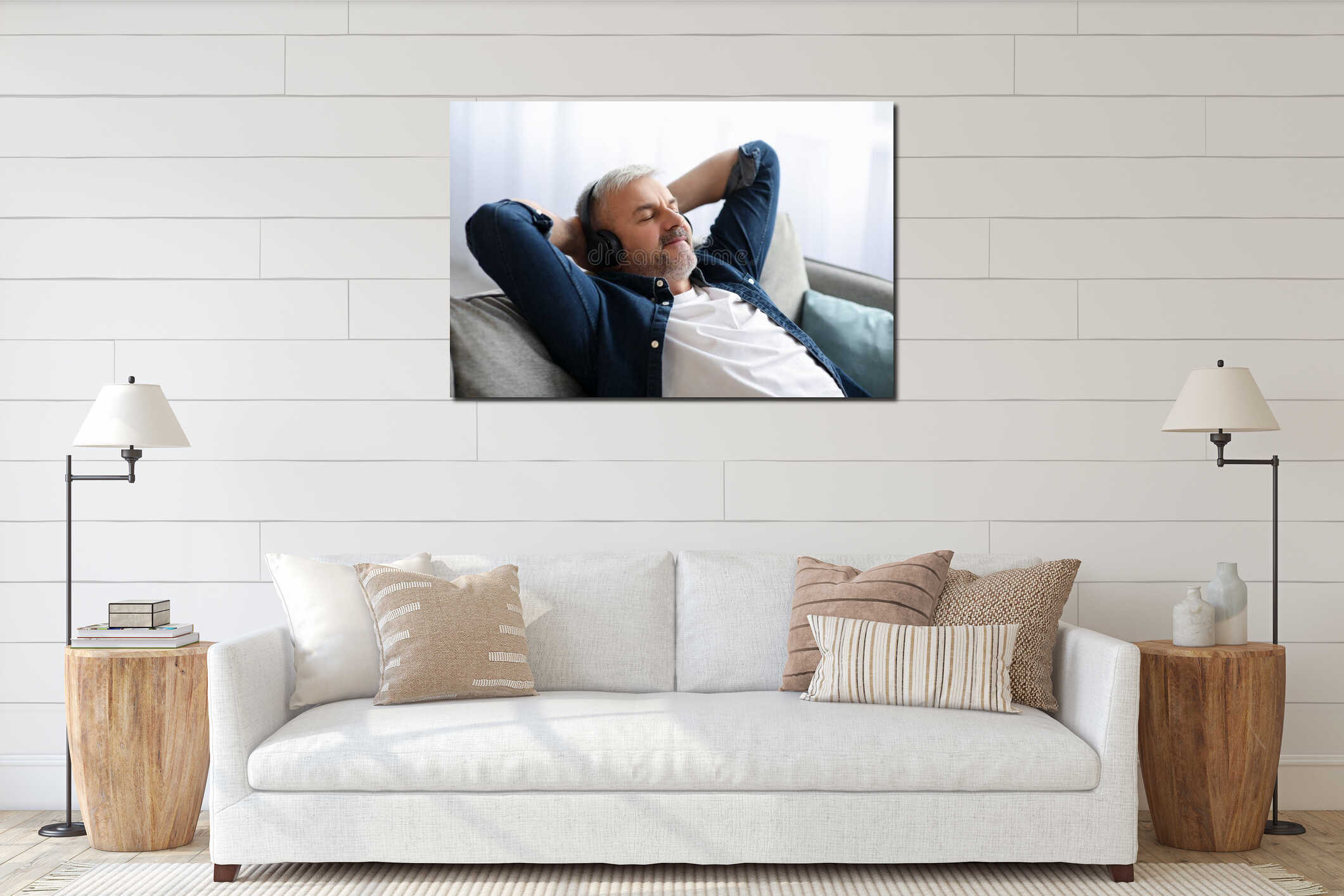 Canvas hanging interior mockup