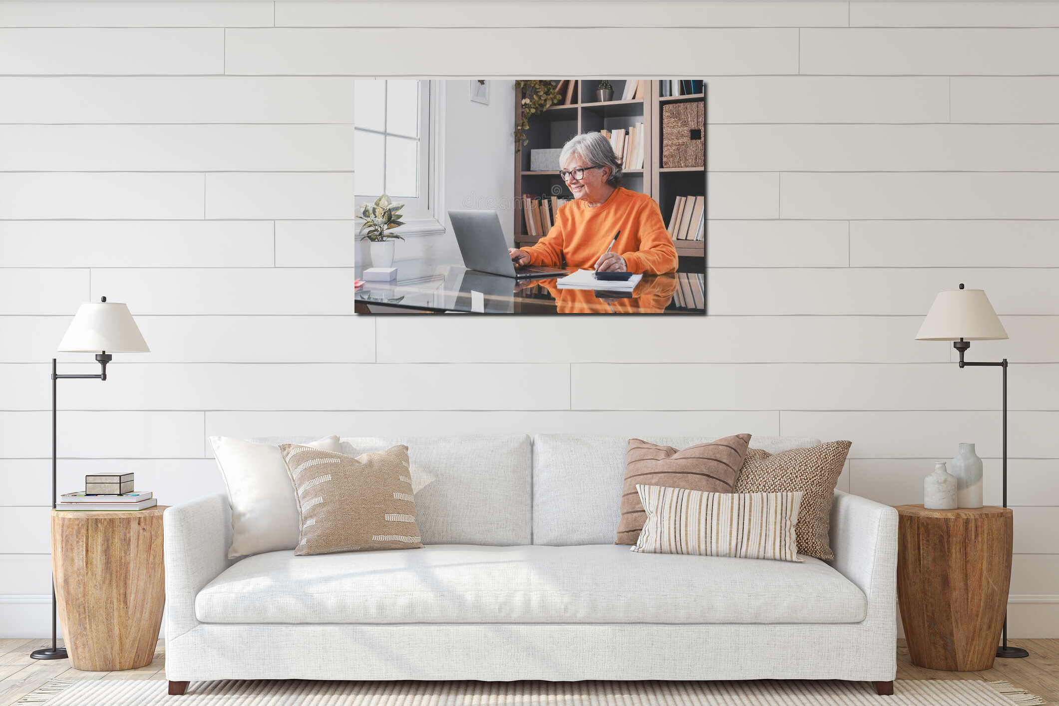 Canvas hanging interior mockup
