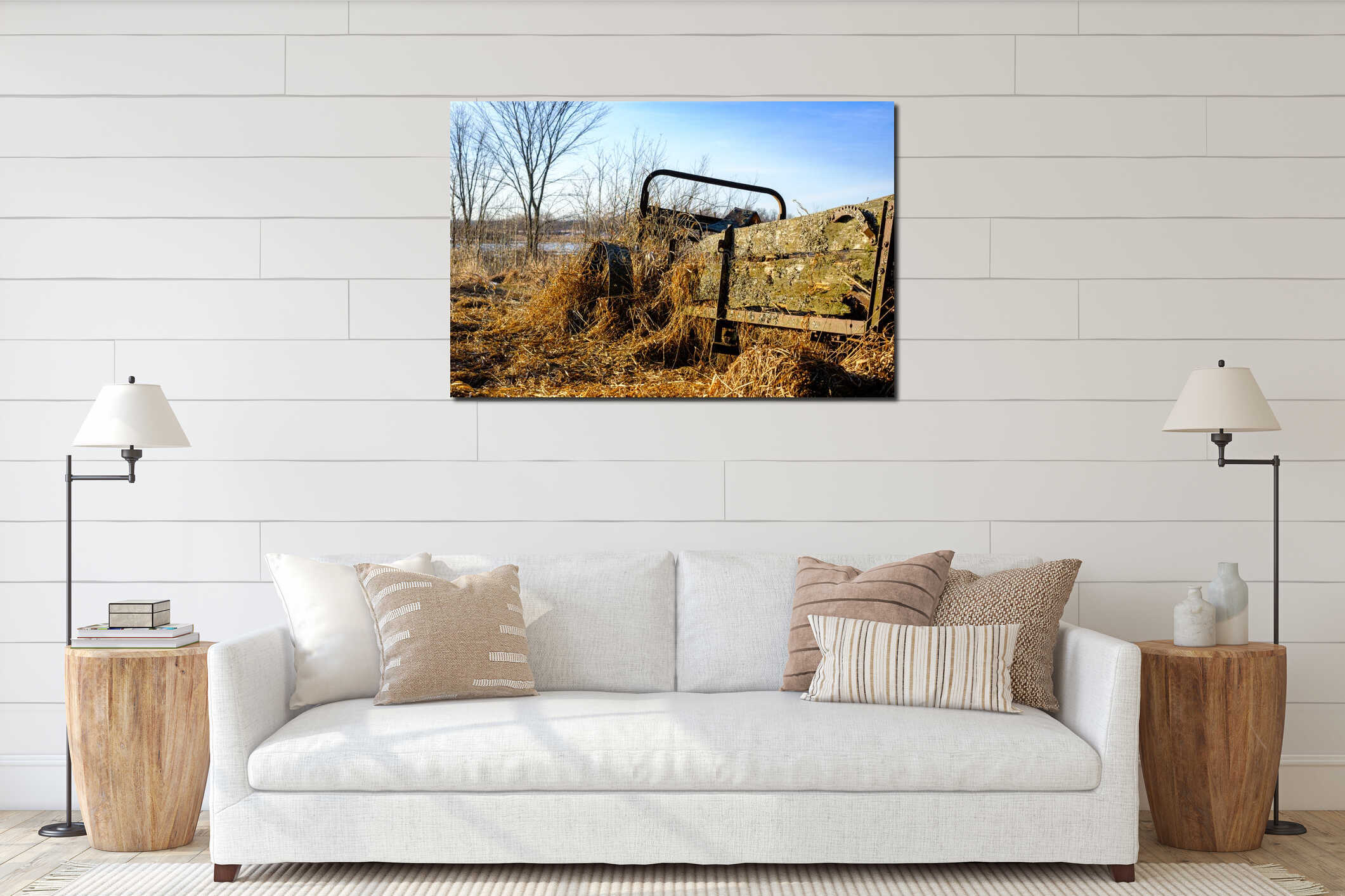 Canvas hanging interior mockup