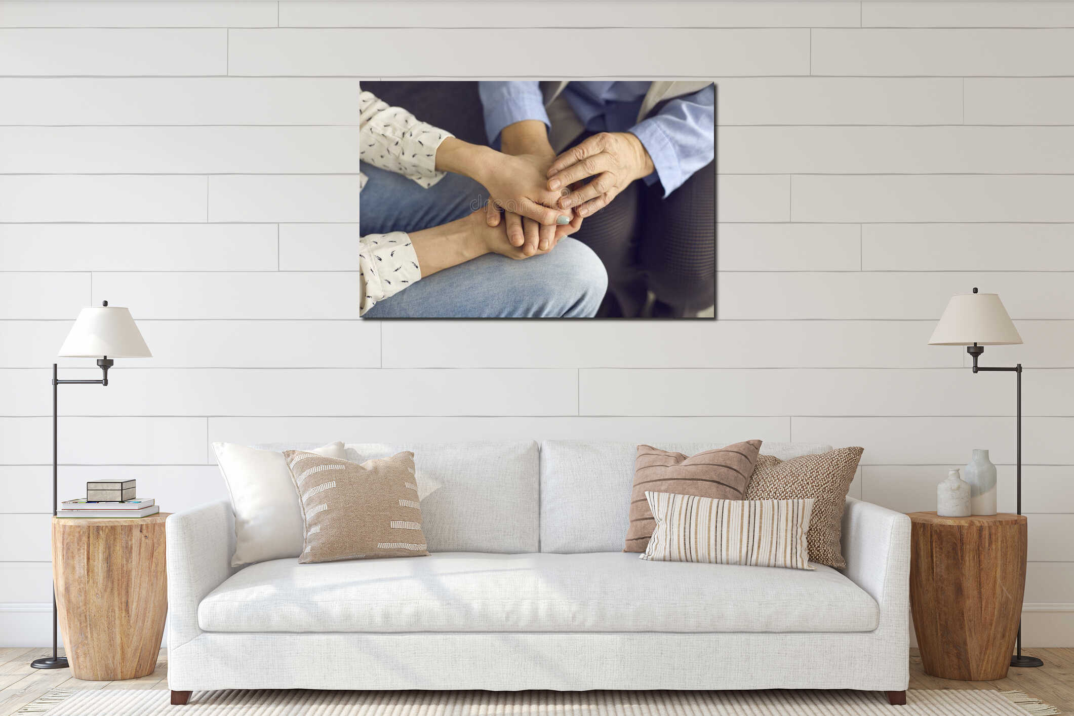 Canvas hanging interior mockup