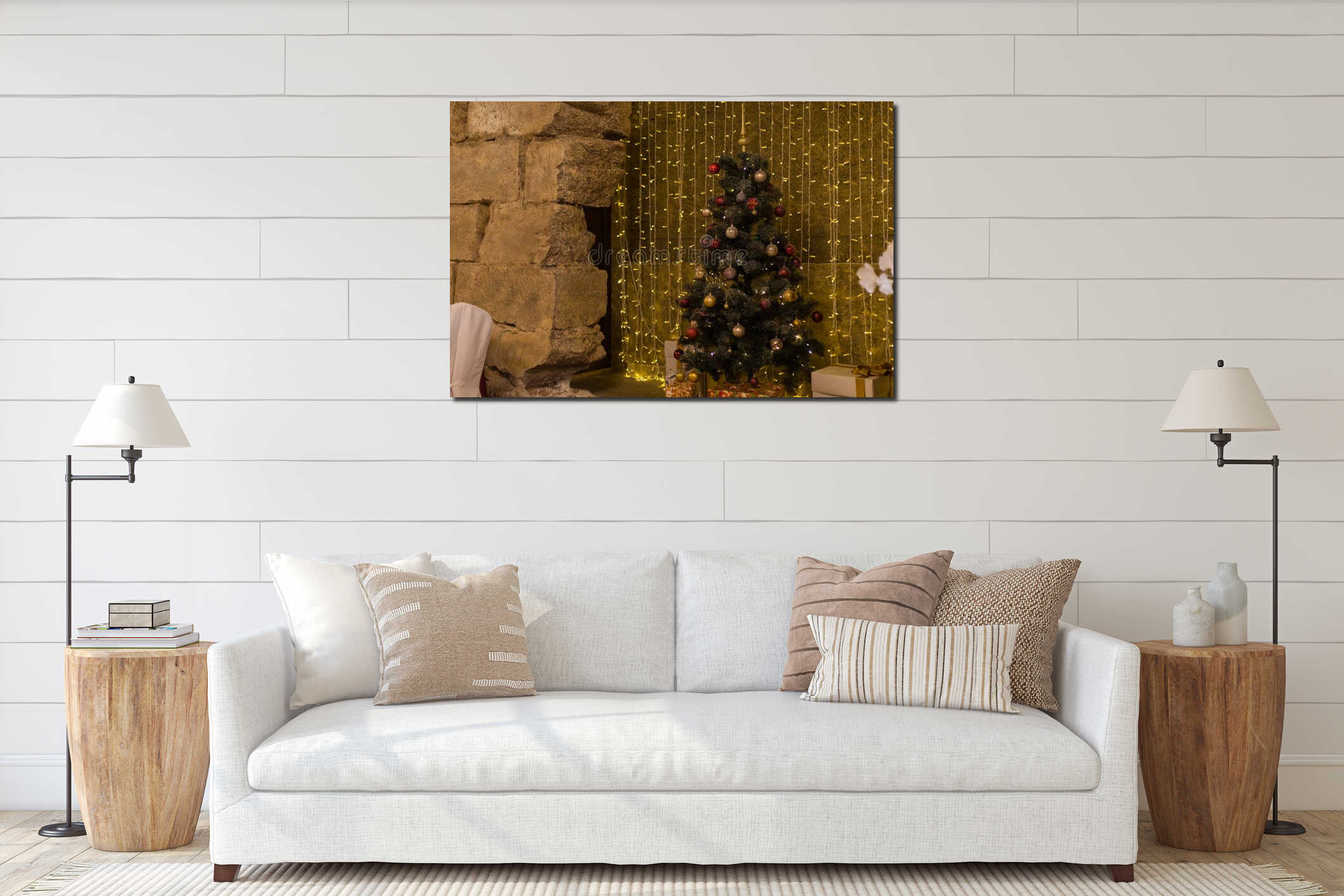 Canvas hanging interior mockup