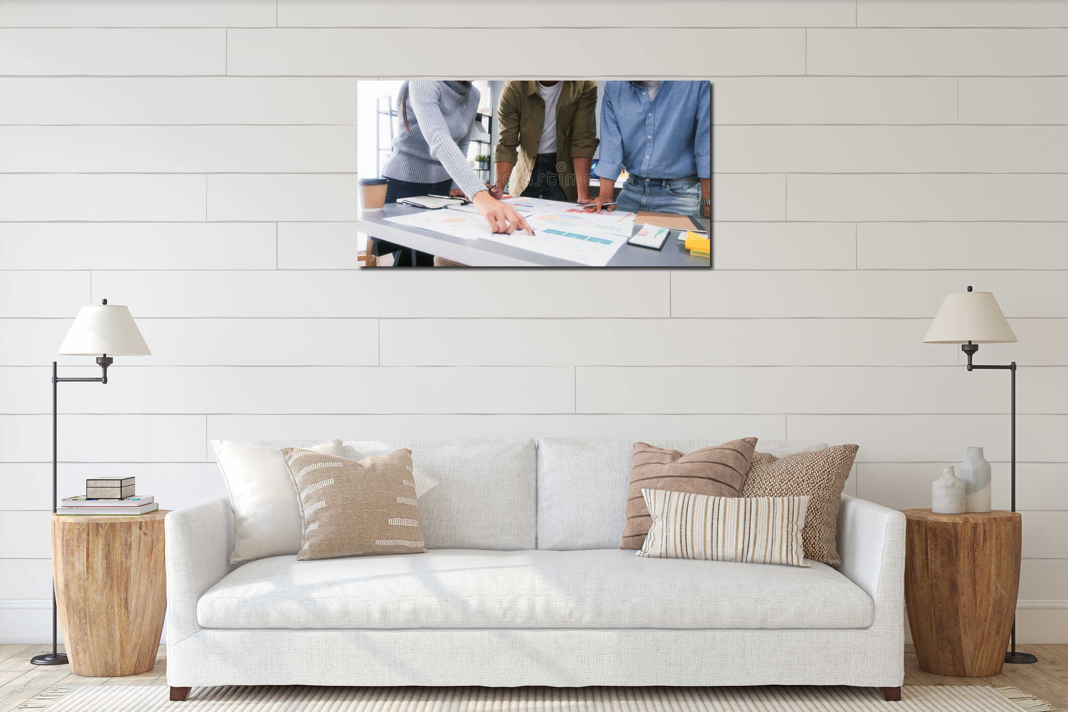Canvas hanging interior mockup