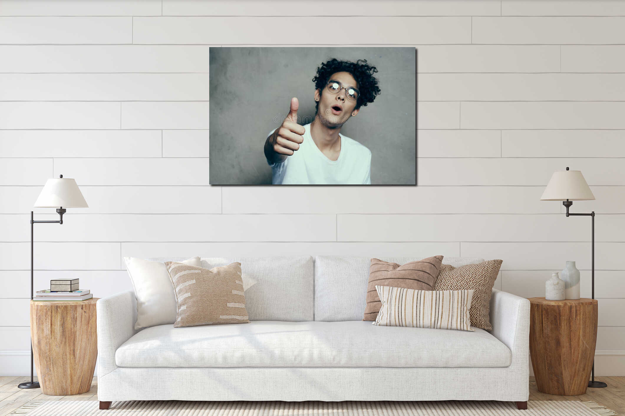 Canvas hanging interior mockup