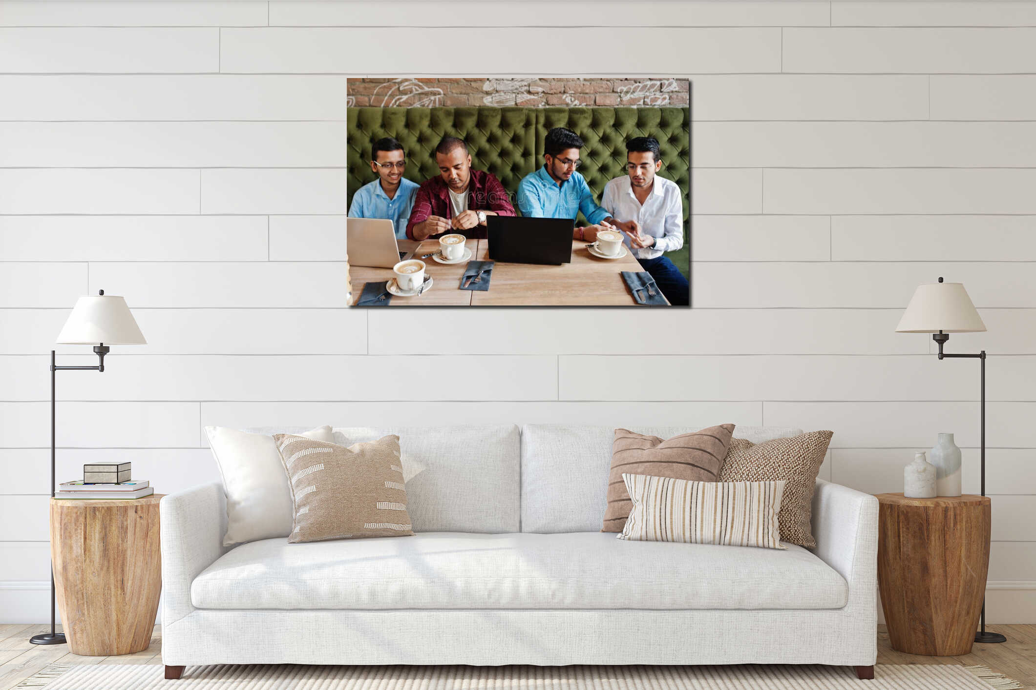 Canvas hanging interior mockup