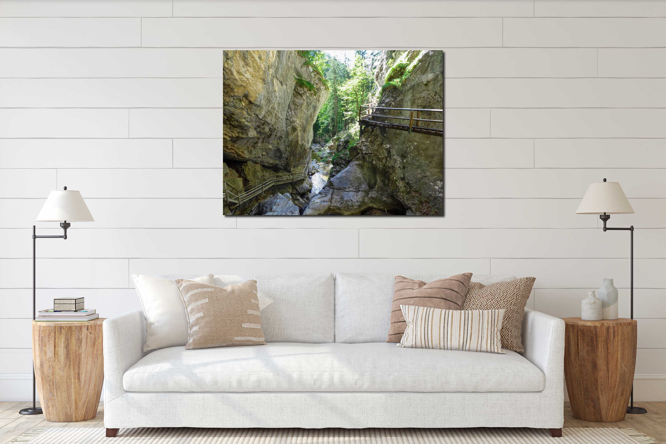 Canvas hanging interior mockup