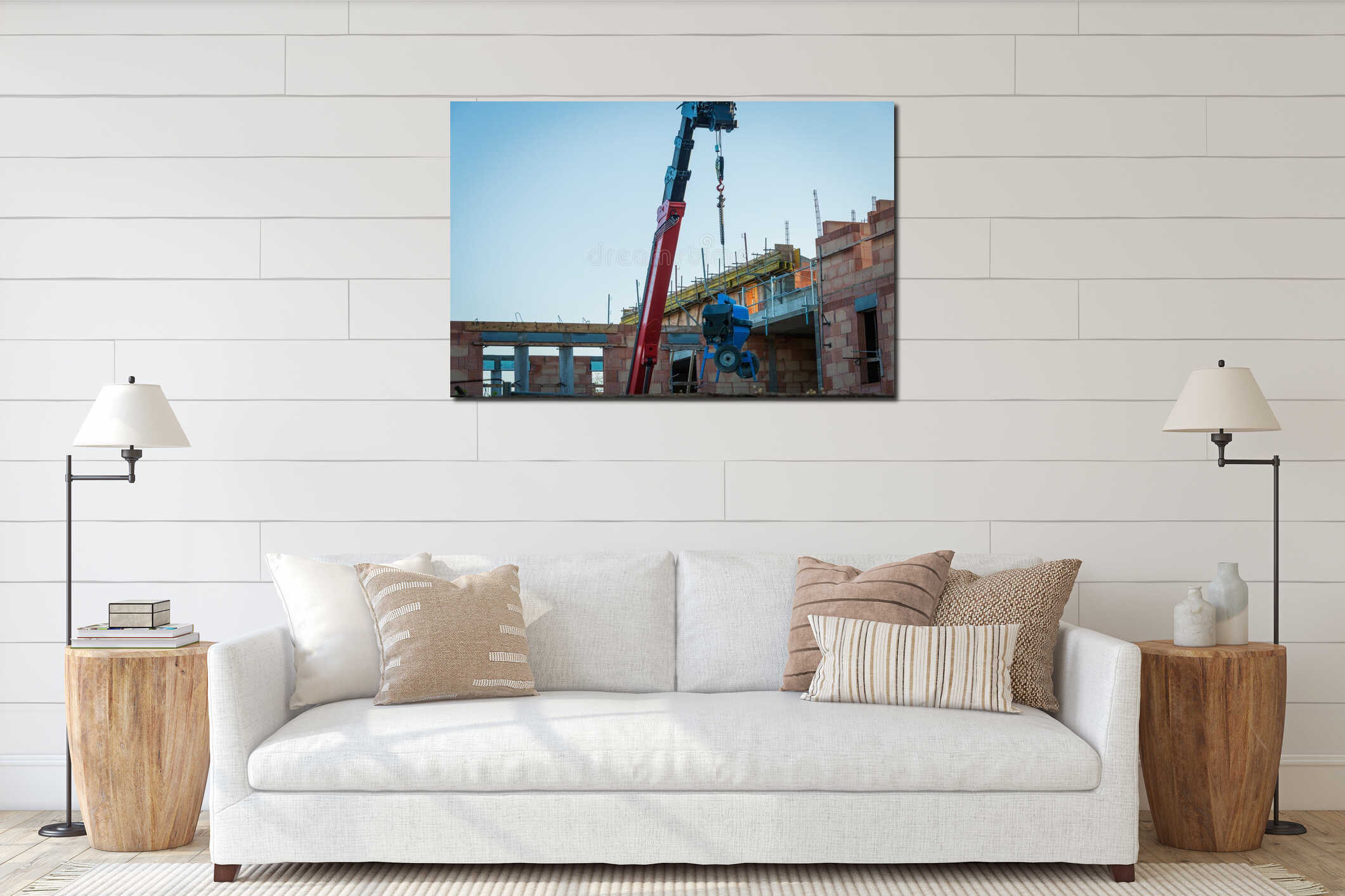 Canvas hanging interior mockup