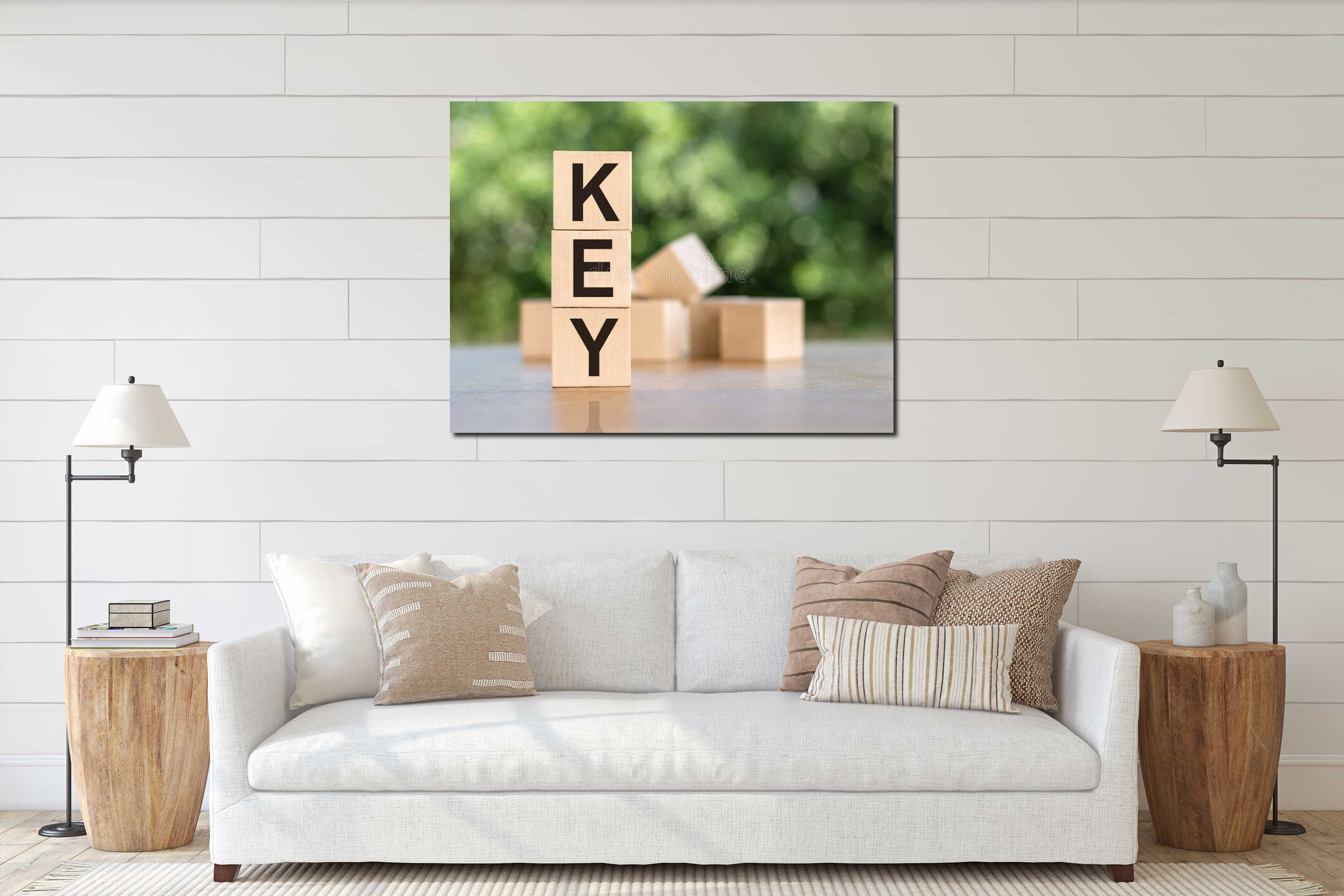 Canvas hanging interior mockup