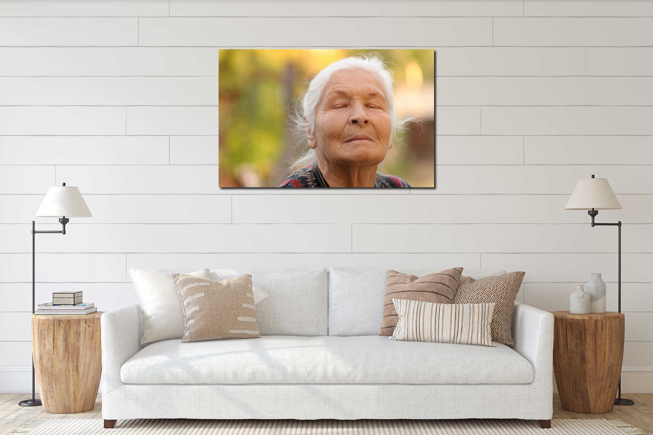 Canvas hanging interior mockup