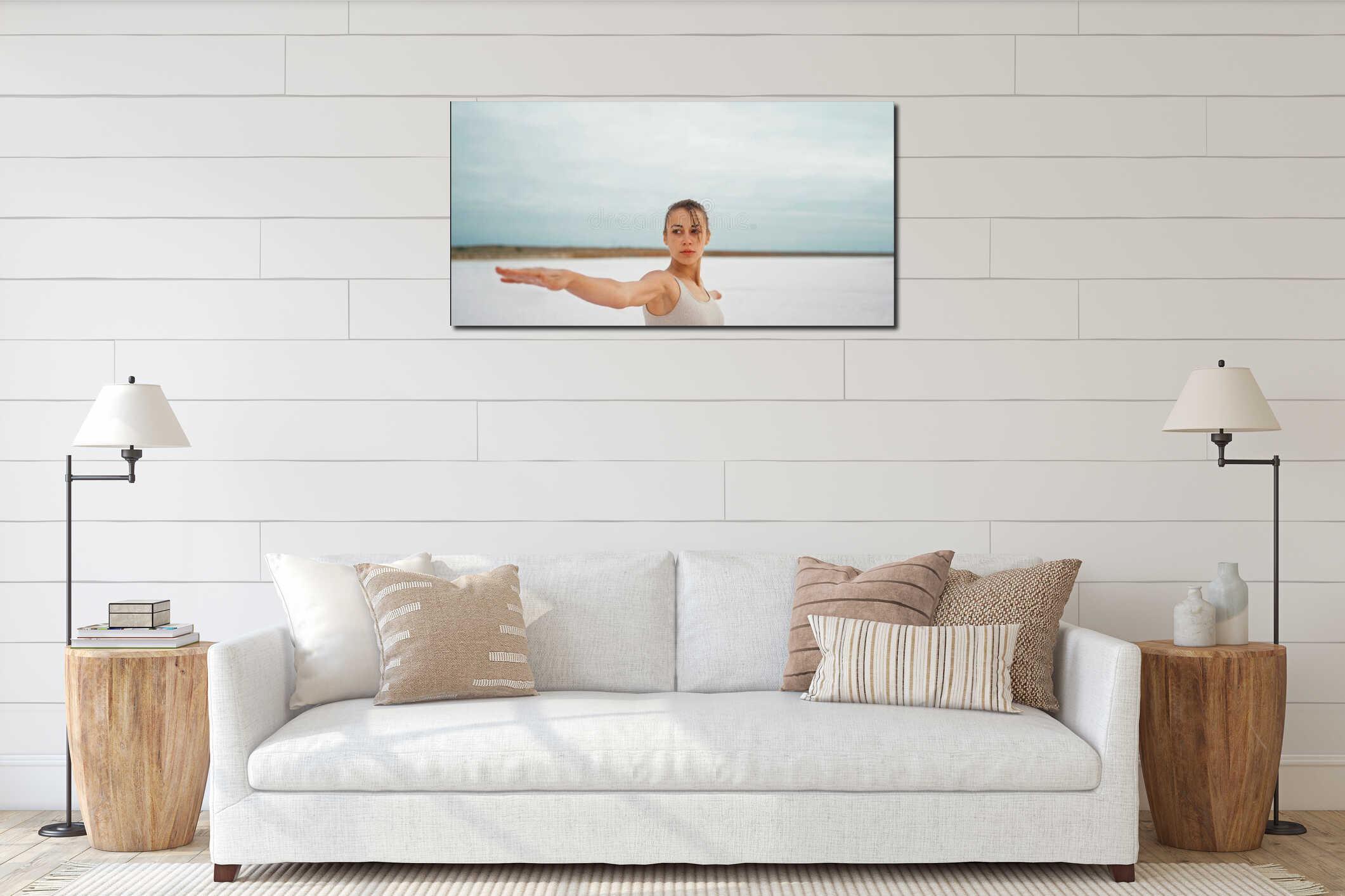 Canvas hanging interior mockup