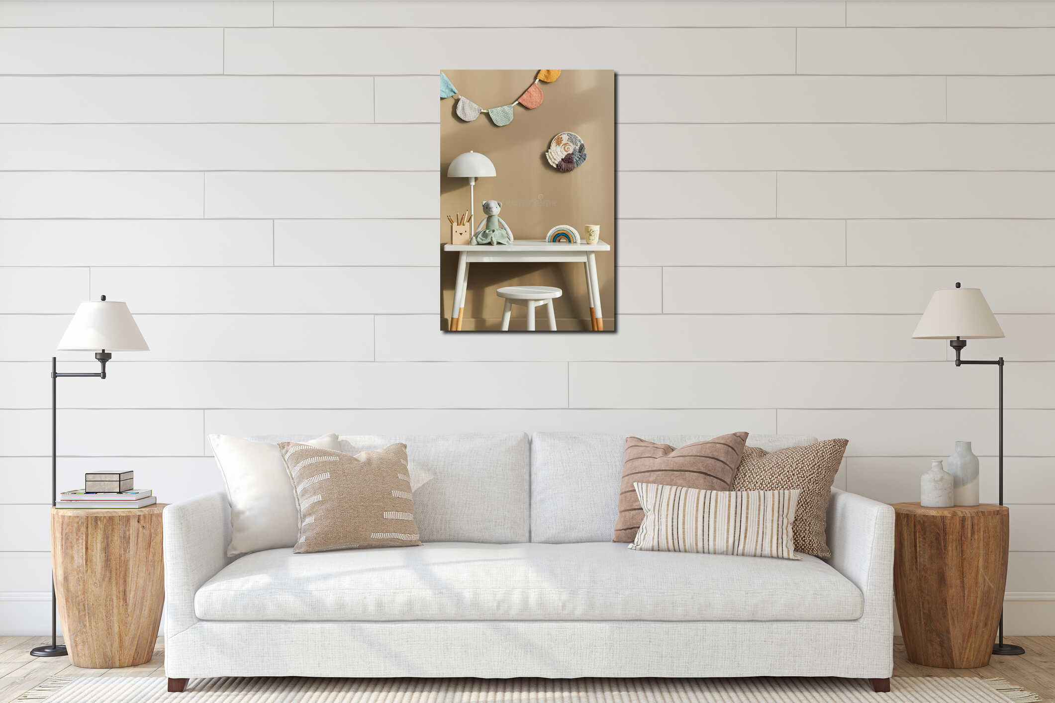 Canvas hanging interior mockup