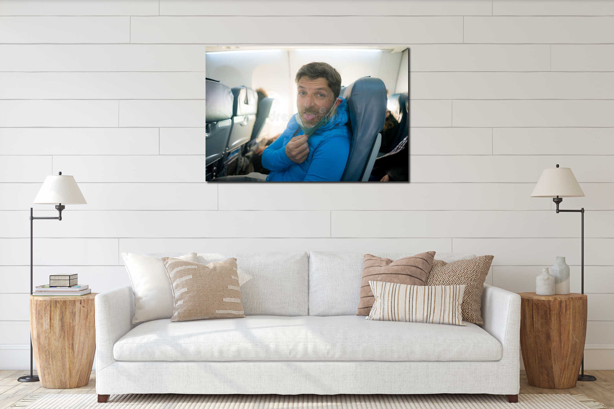 Canvas hanging interior mockup