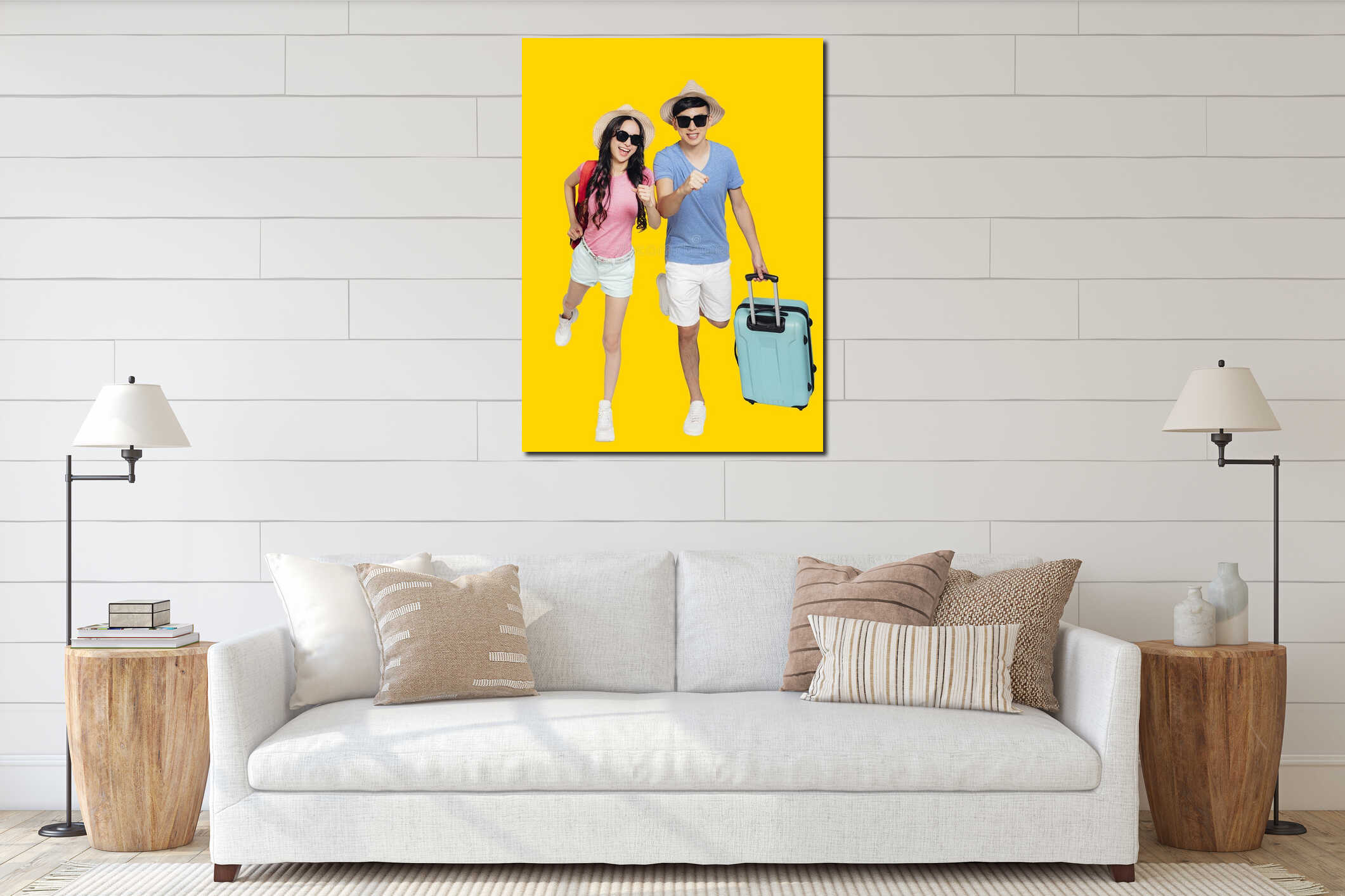 Canvas hanging interior mockup