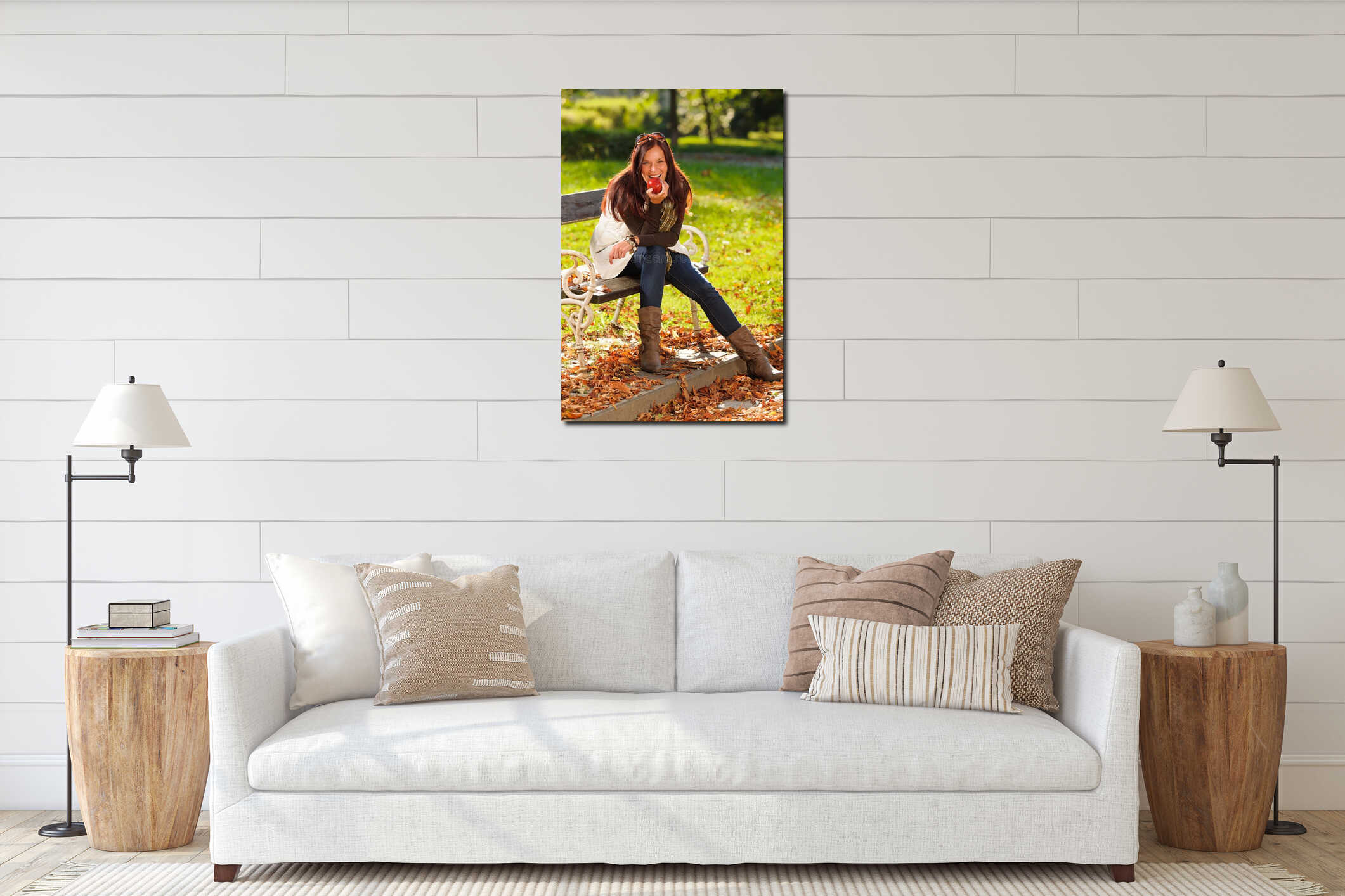 Canvas hanging interior mockup