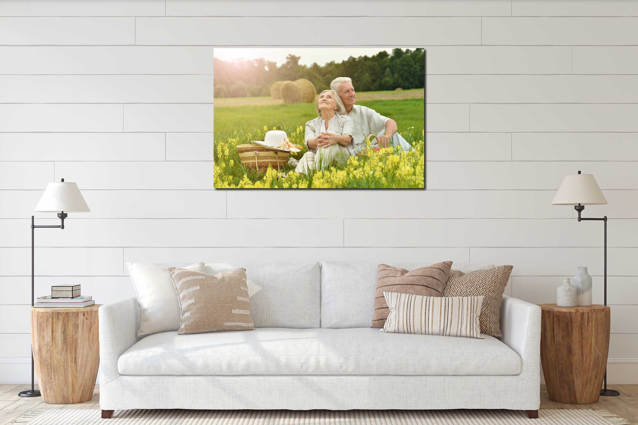 Canvas hanging interior mockup